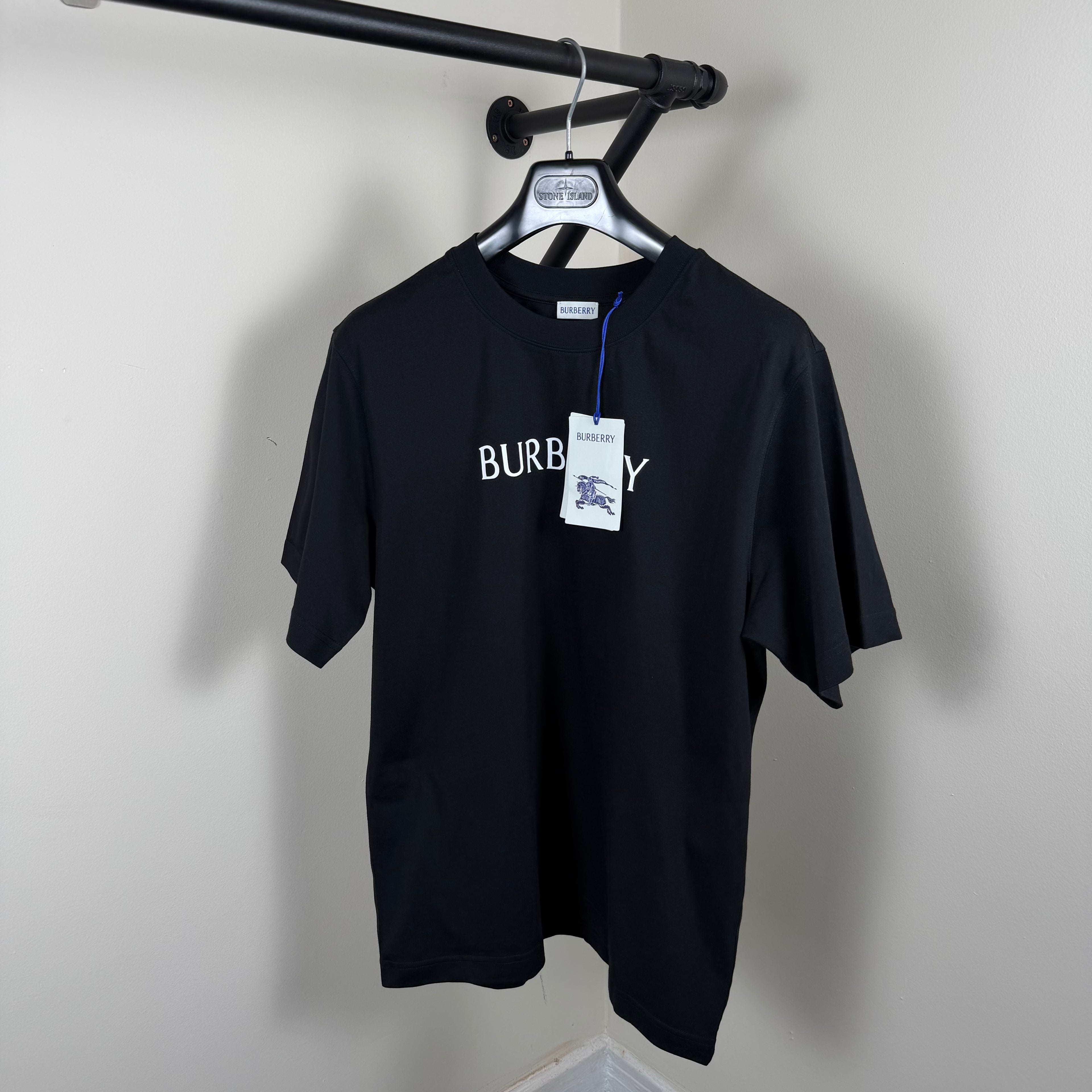 Burberry Black Spellout T-Shirt - Medium 21.5’’