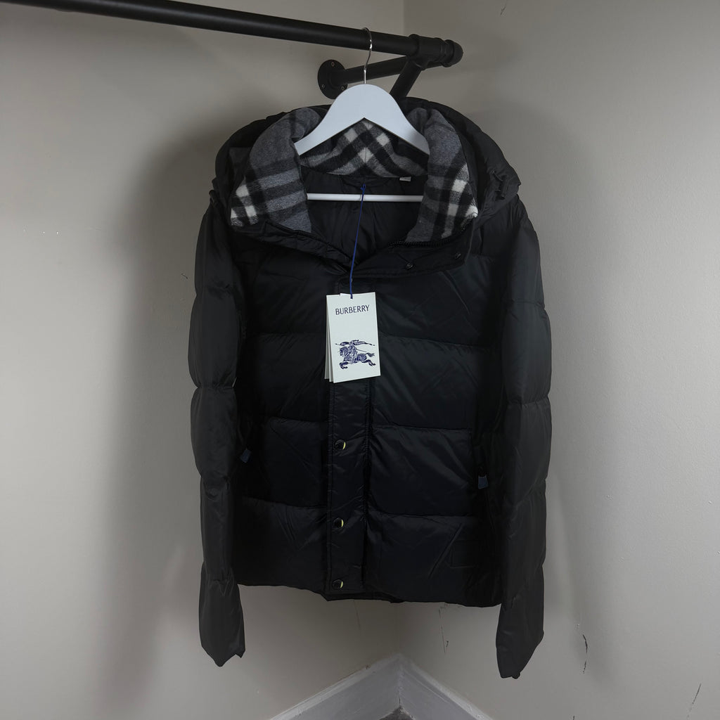 Burberry Halsby Black Check Puffer Jacket - Medium 24’’
