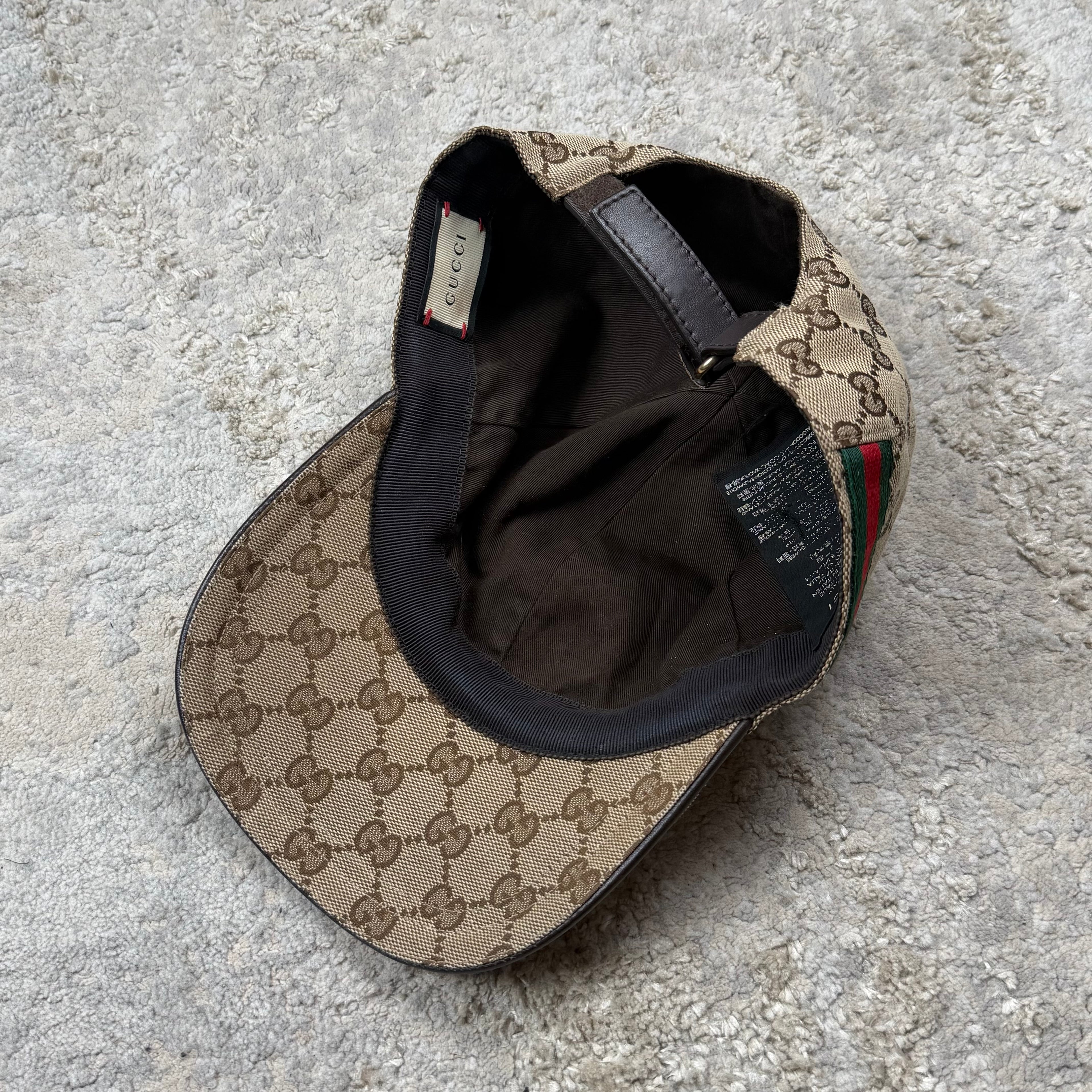 Gucci GG Biege Monogram Baseball Cap - Large (59cm)