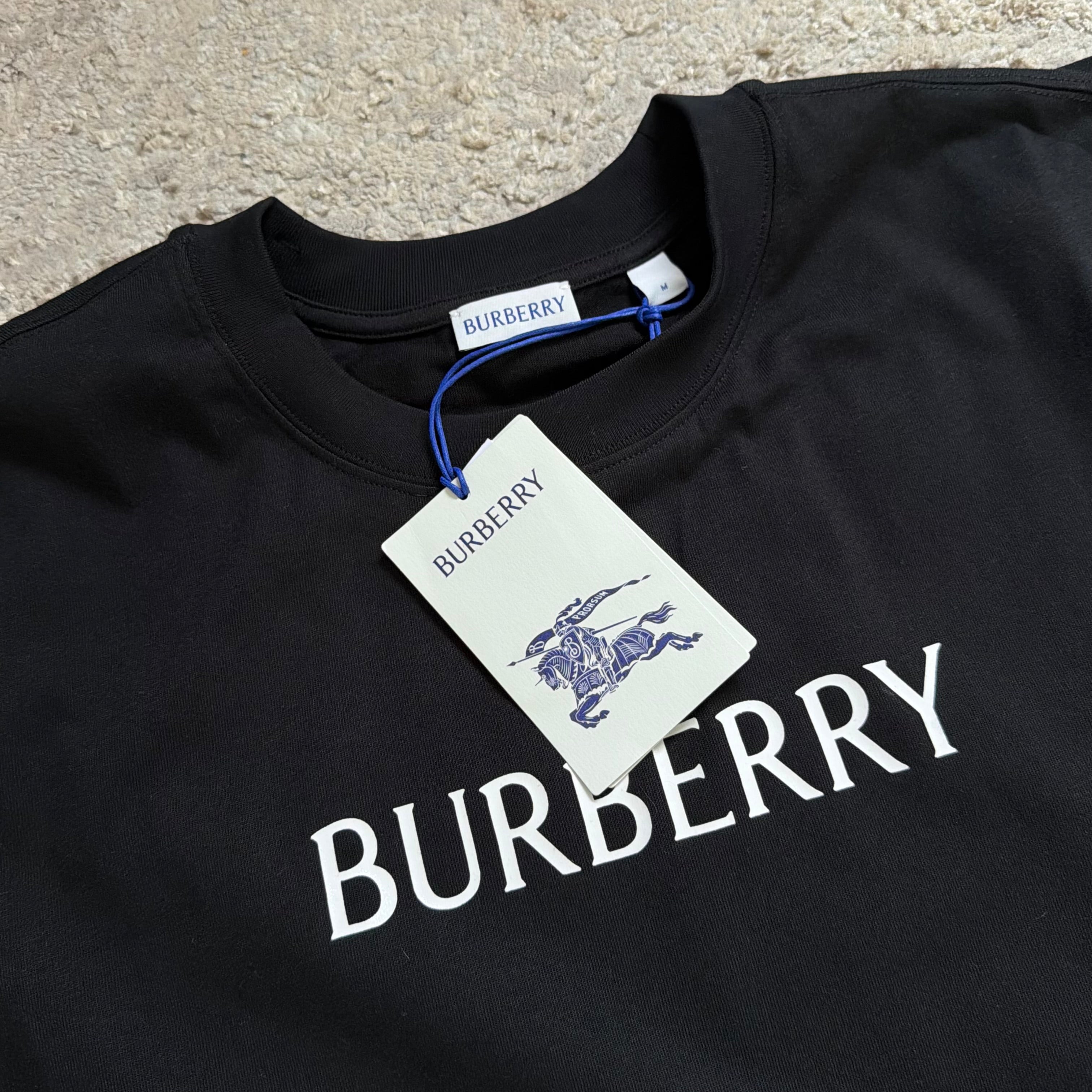 Burberry Black Spellout T-Shirt - Medium 21.5’’