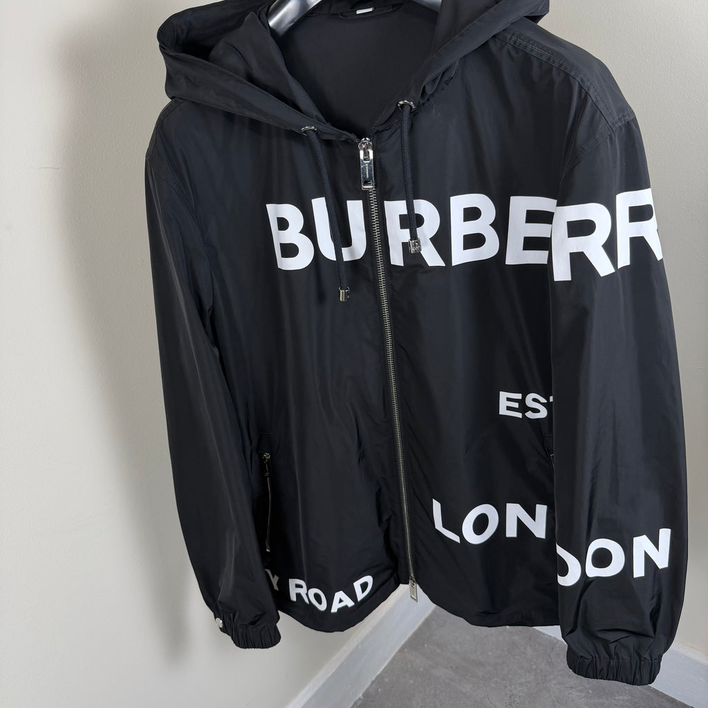 Burberry Horseferry Black Windbreaker - XL 25.5’’