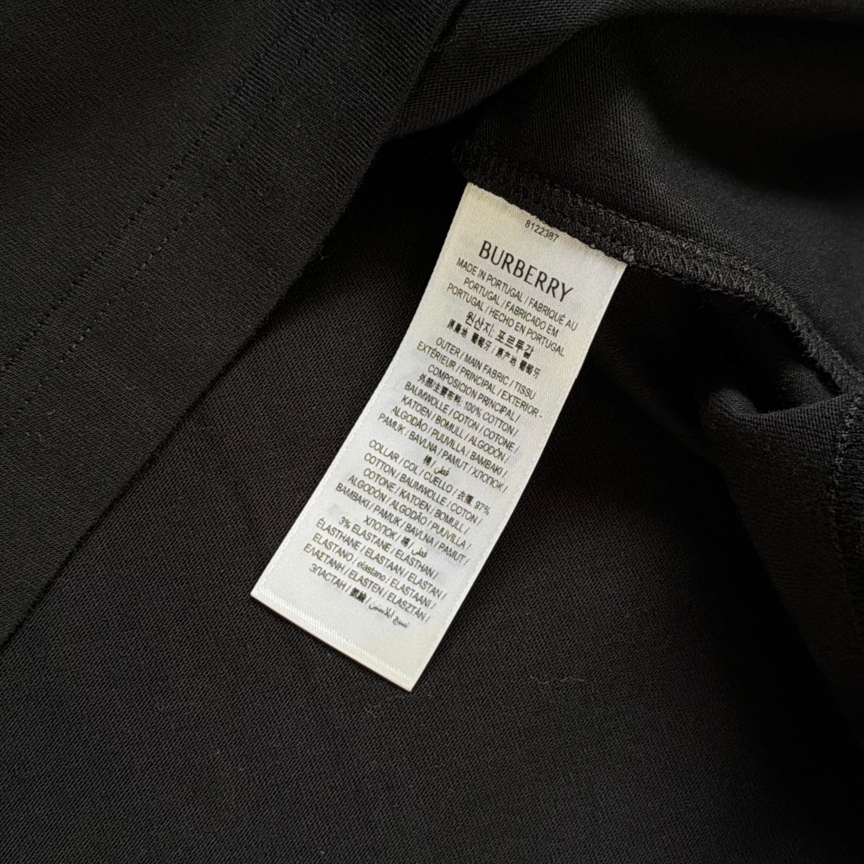Burberry Black Spellout T-Shirt - Medium 21.5’’