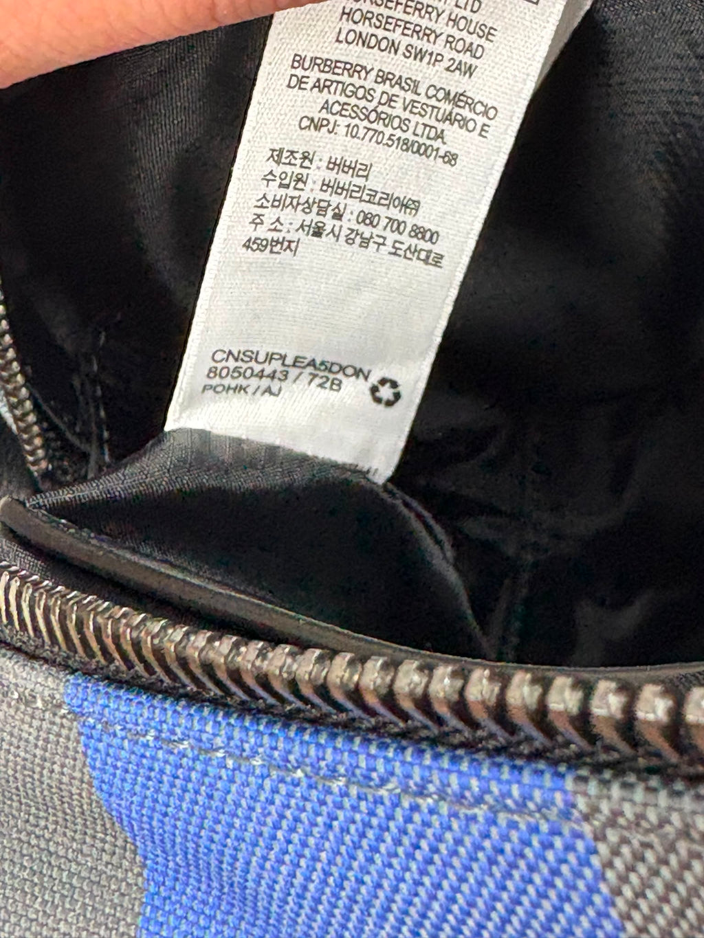 Burberry Check Bag Royal Blue - Brand New