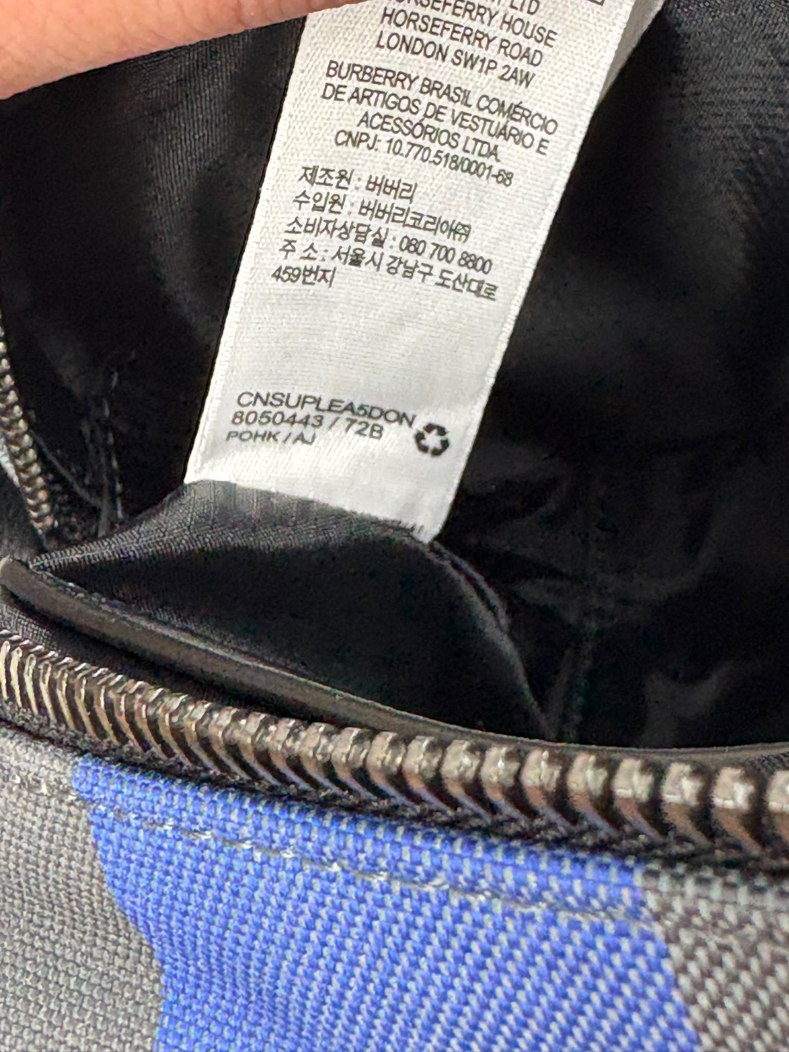 Burberry Check Bag Royal Blue - Brand New