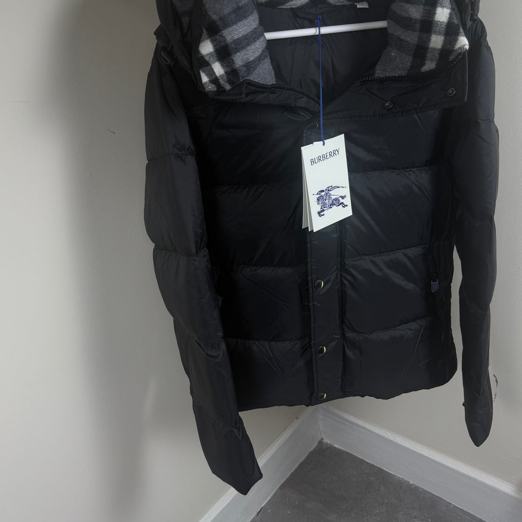 Burberry Halsby Black Check Puffer Jacket - Medium 24’’