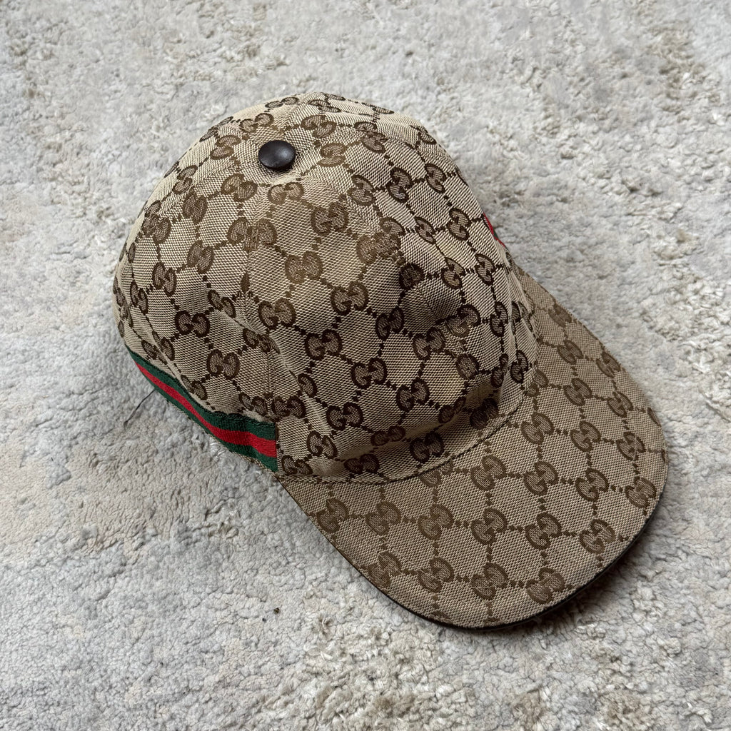 Gucci GG Biege Monogram Baseball Cap - Large (59cm)