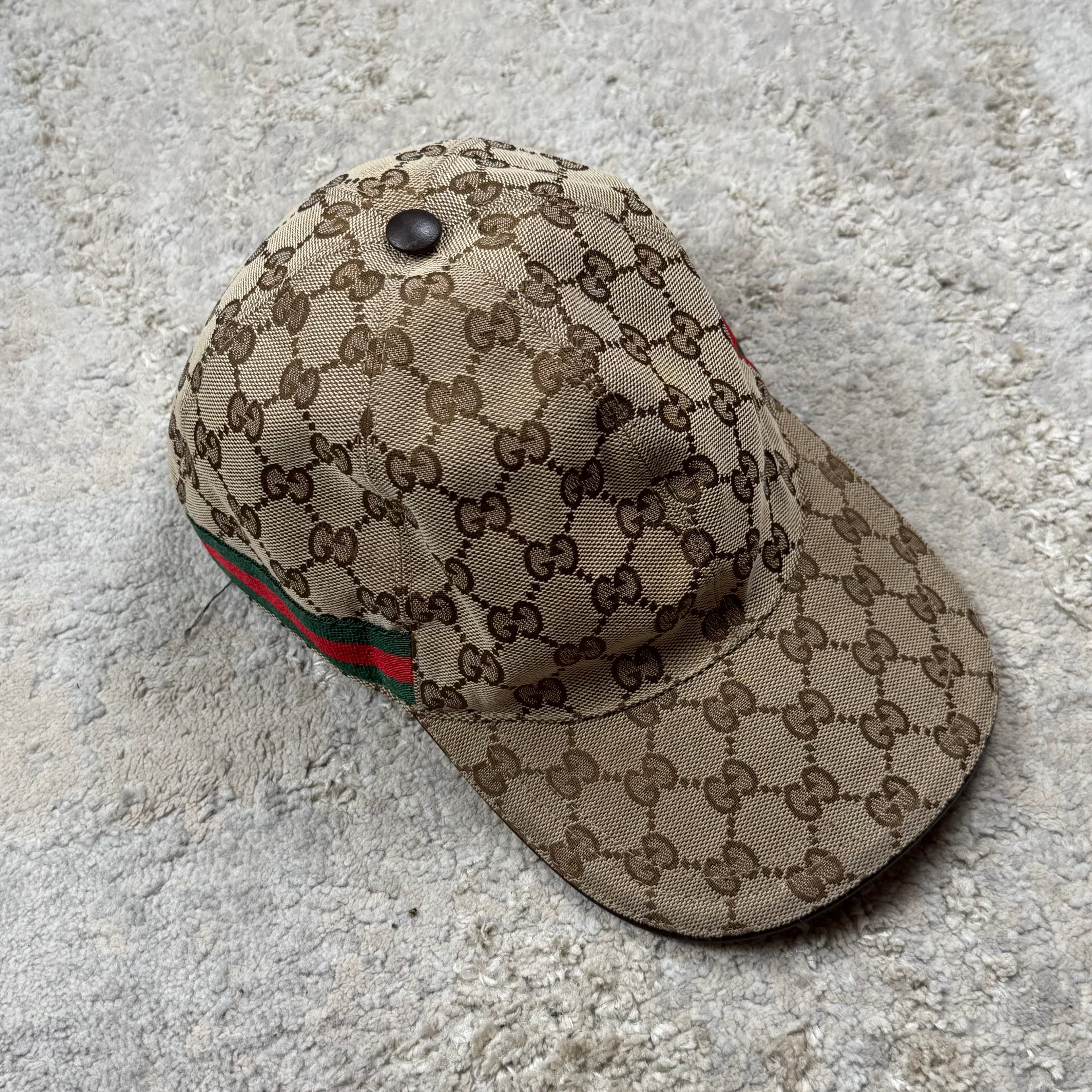 Gucci GG Biege Monogram Baseball Cap - Large (59cm)