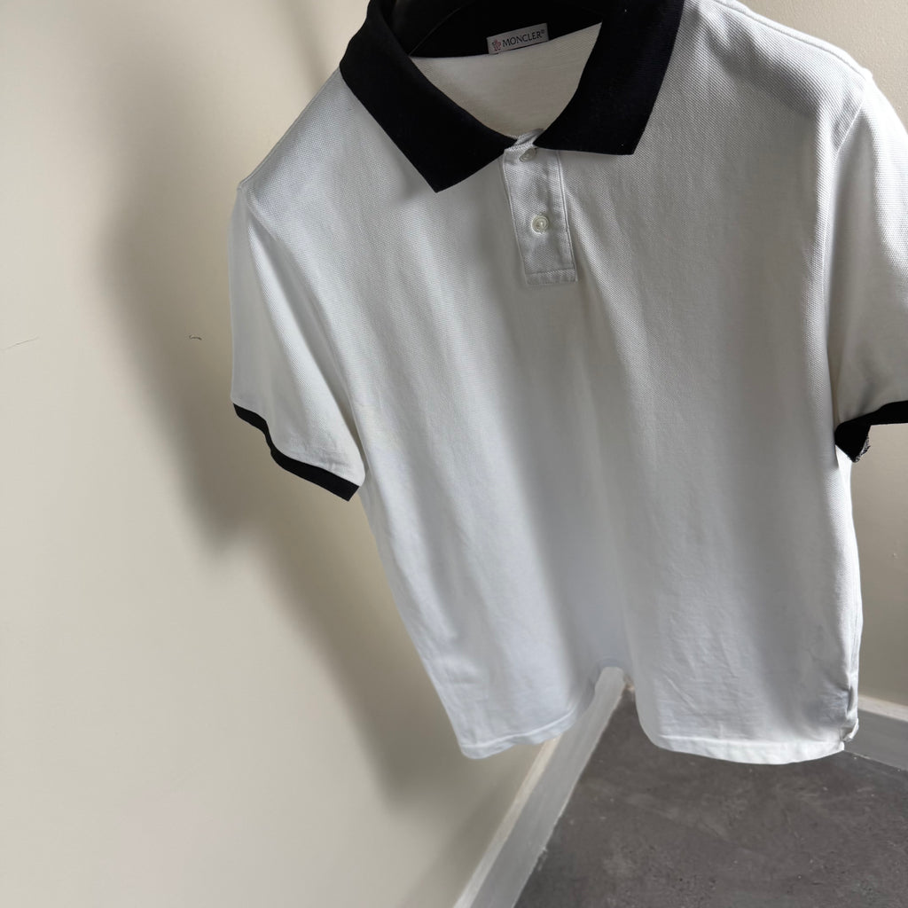 Moncler White Polo Shirt - Large 21.5’’