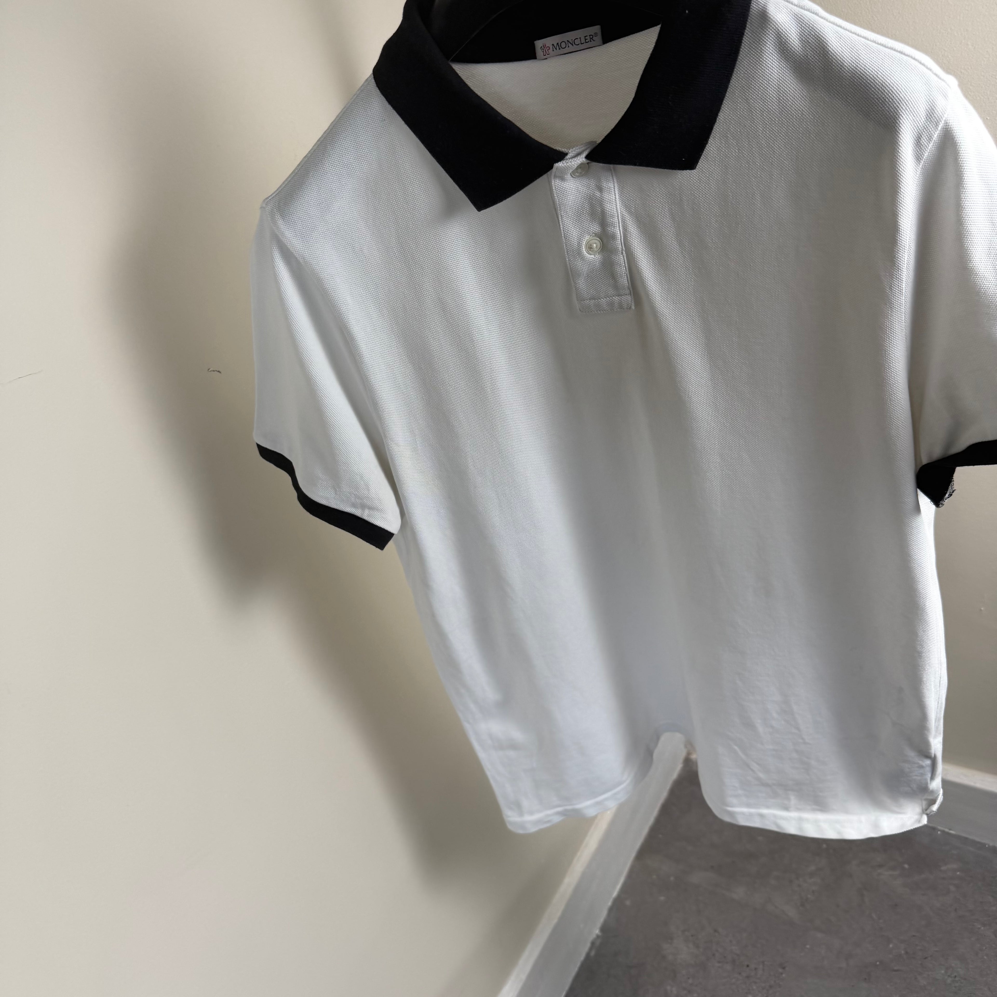 Moncler White Polo Shirt - Large 21.5’’