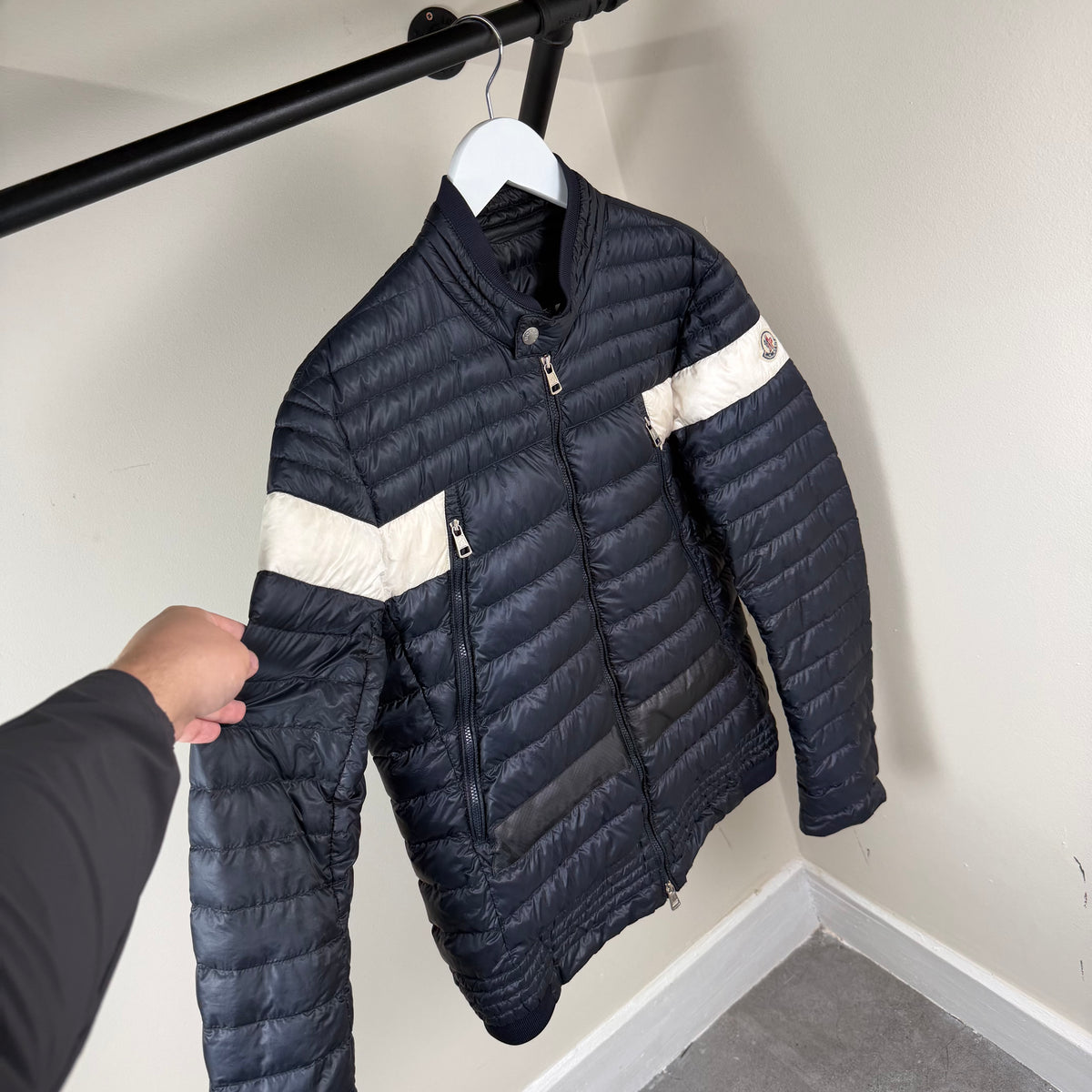 Moncler Foret Giubbotto Navy Jacket - Fits M 21.5’’ (Size 4)