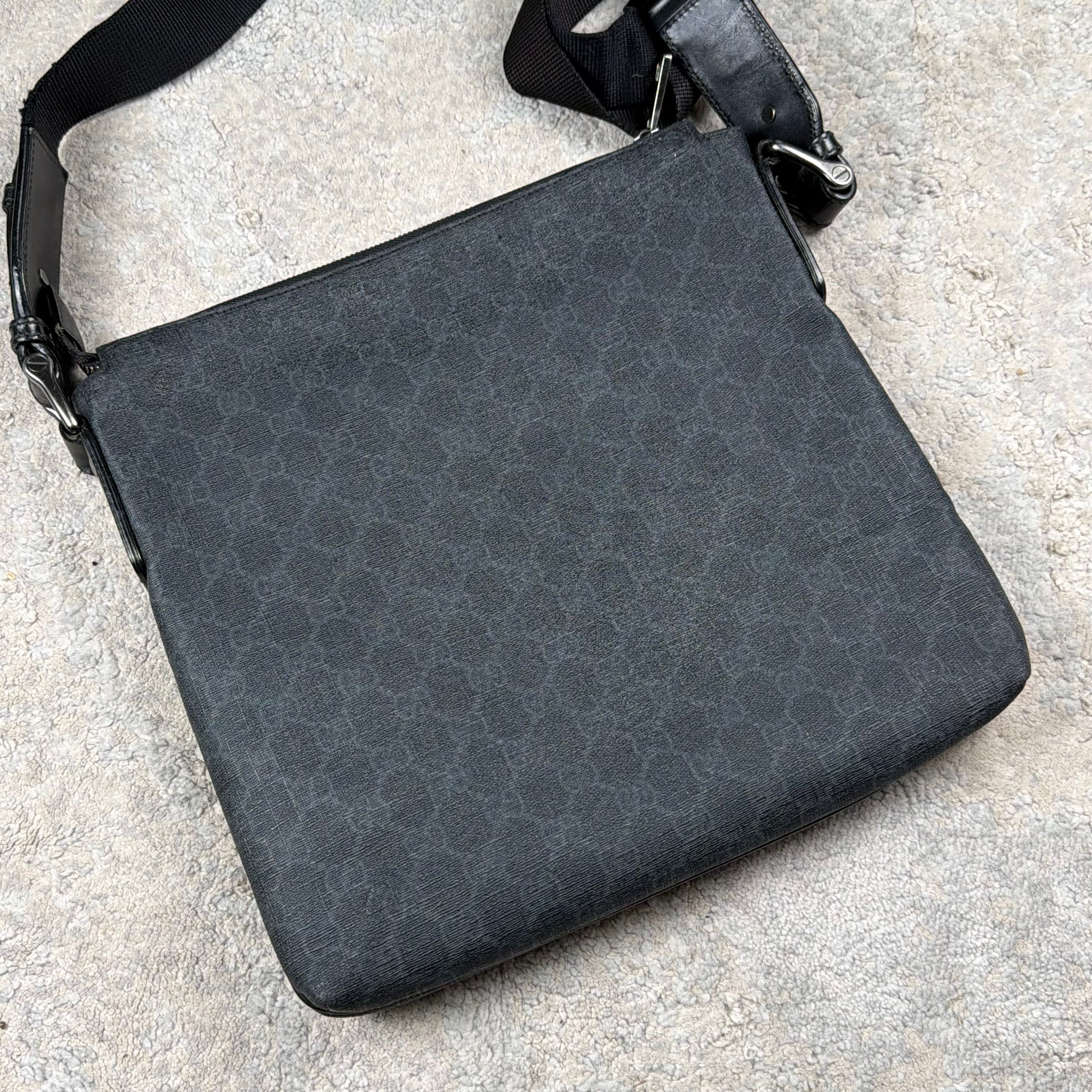 Gucci Black Monogram Messenger Bag