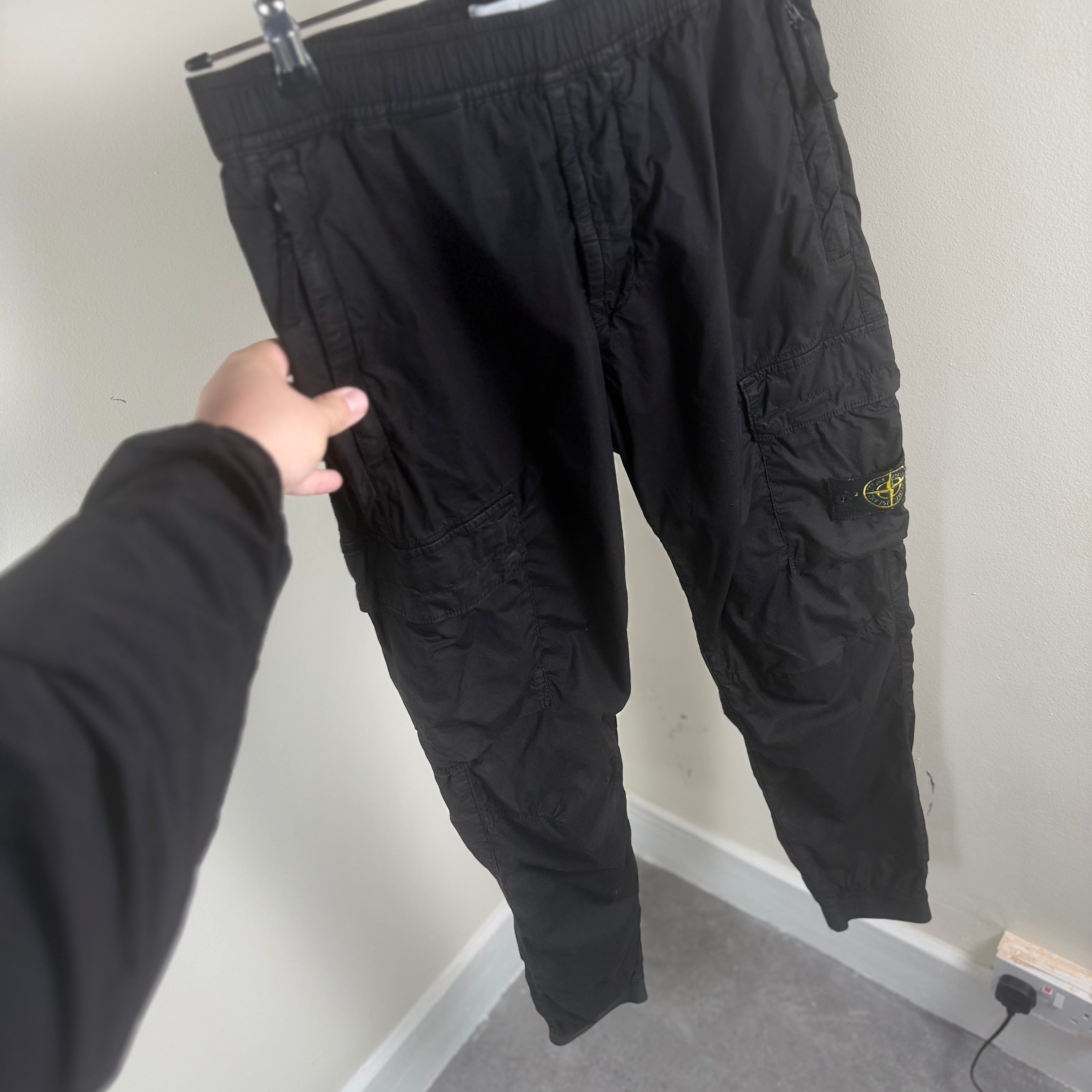 Stone Island Black Cargo Pants - 30W