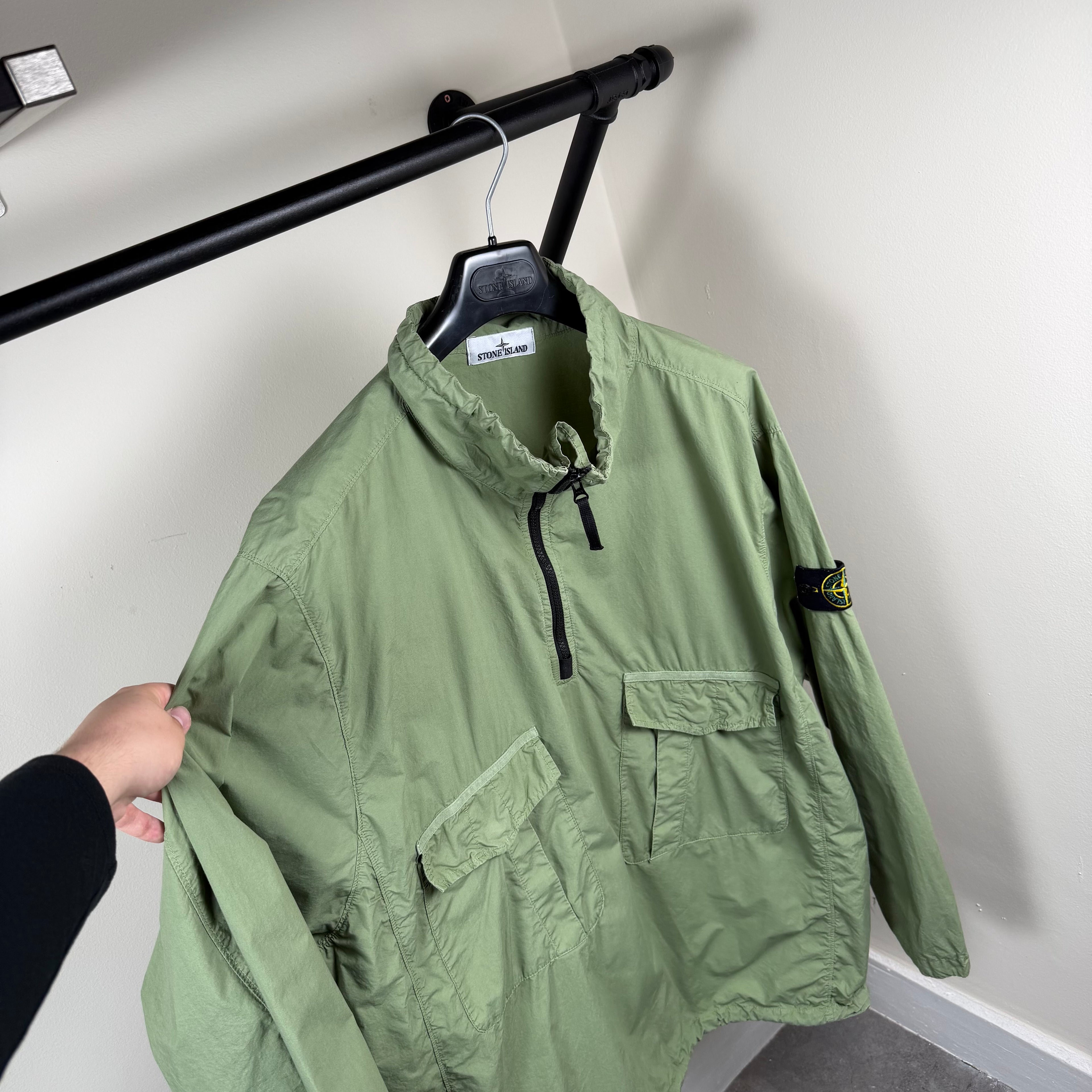 Stone Island 1/4 Zip Green Smock - 3XL 28’’