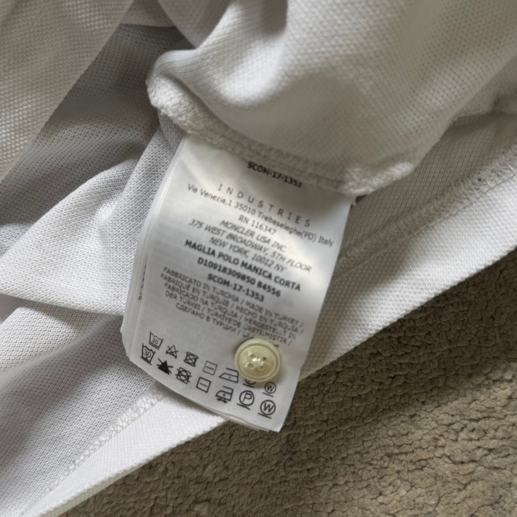 Moncler White Polo Shirt - Large 21.5’’