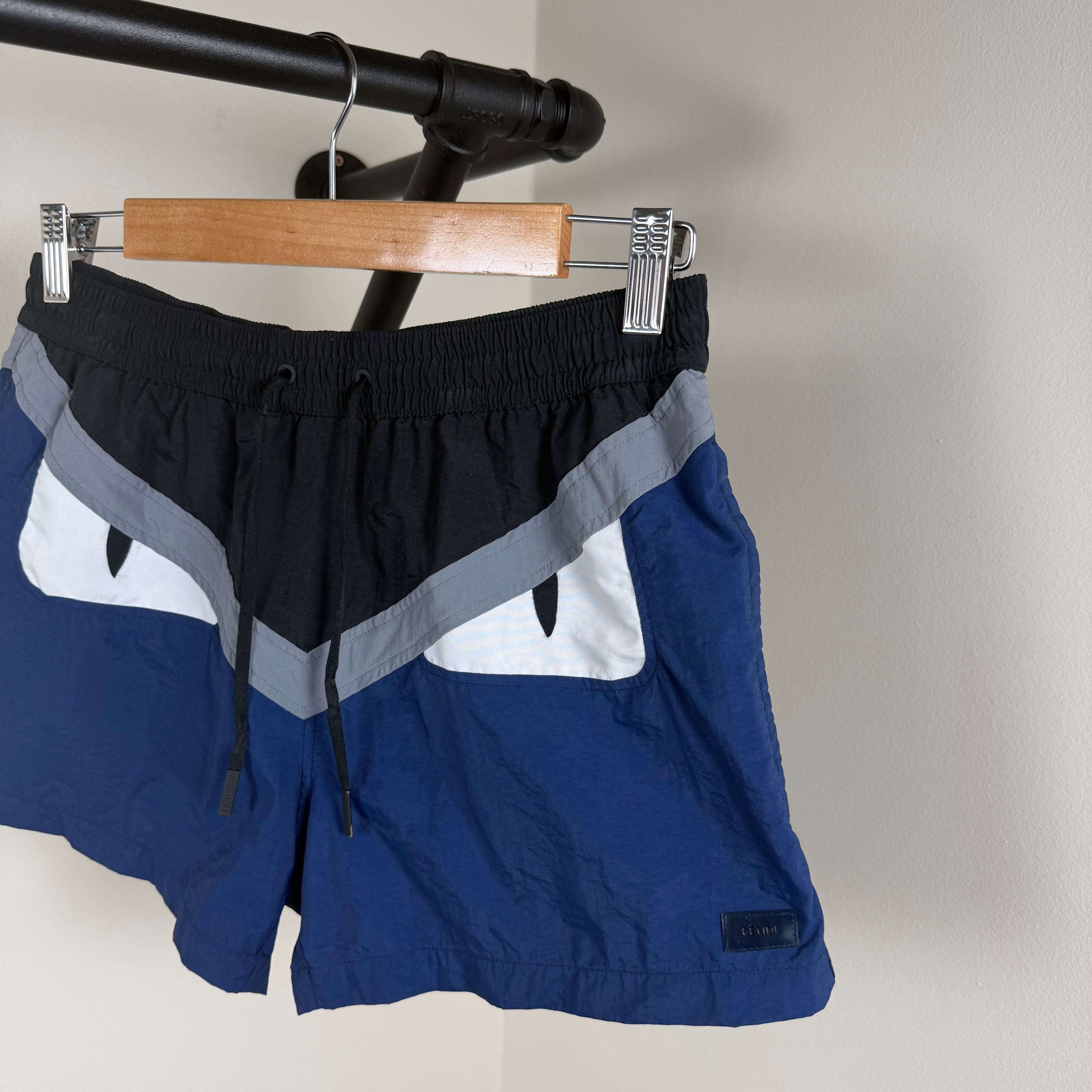 Fendi Bug Eye Blue Swimming Shorts - Small