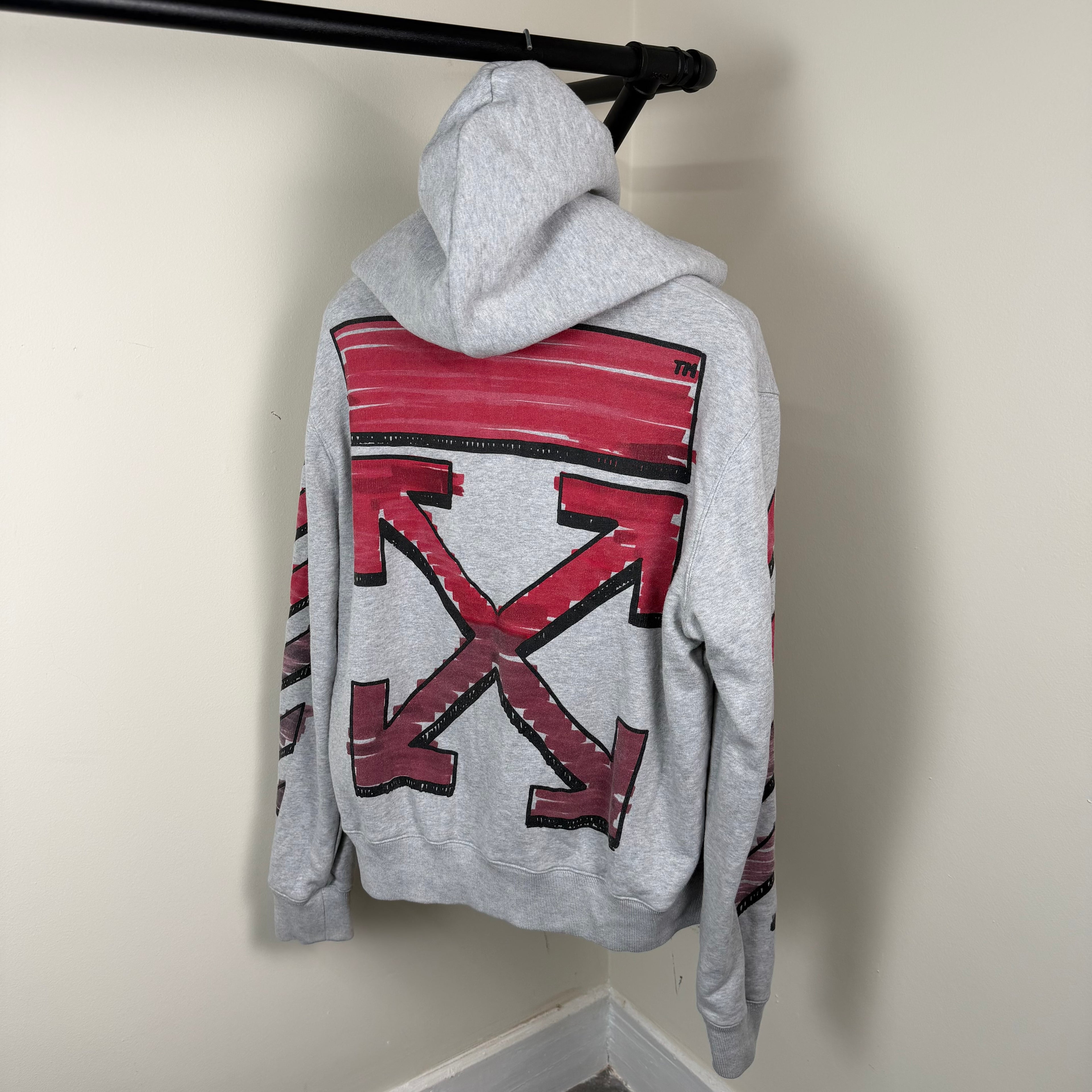 Off White Arrow Grey Hoodie - Medium 23’’