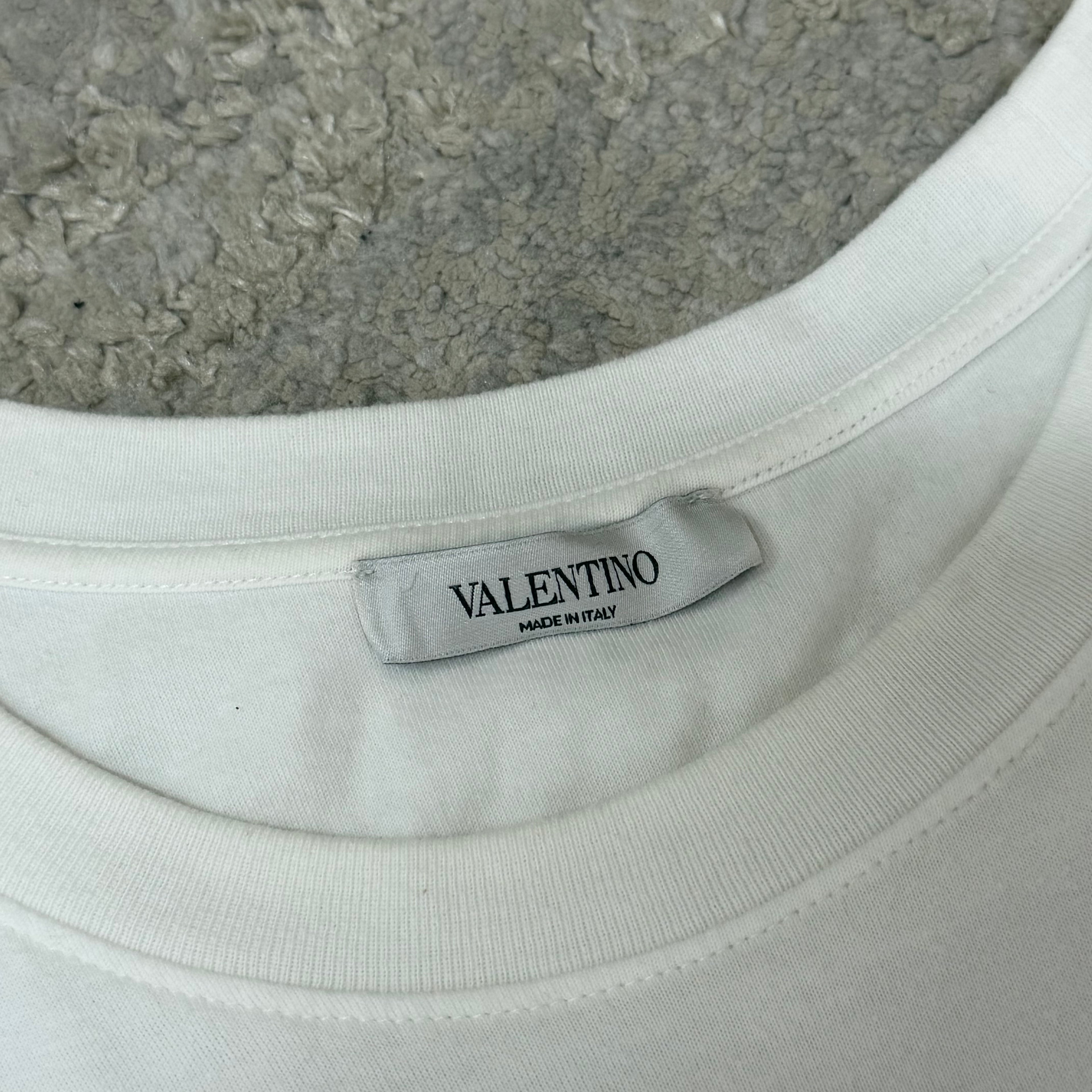 Valentino Garavani Spellout White T-Shirt - Large 21.5’’