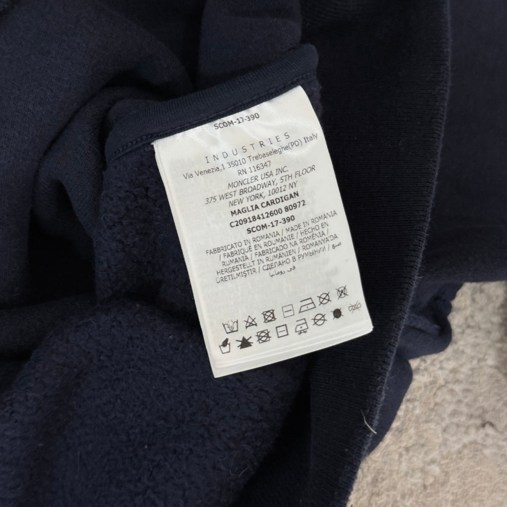 Moncler Double Badge Navy Zip Up Hoodie - XL 23’’