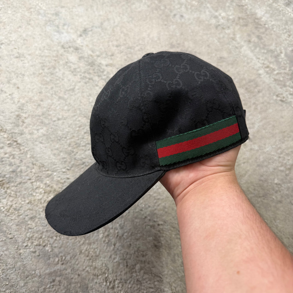 Gucci Black Canvas Cap - Medium (58cm)