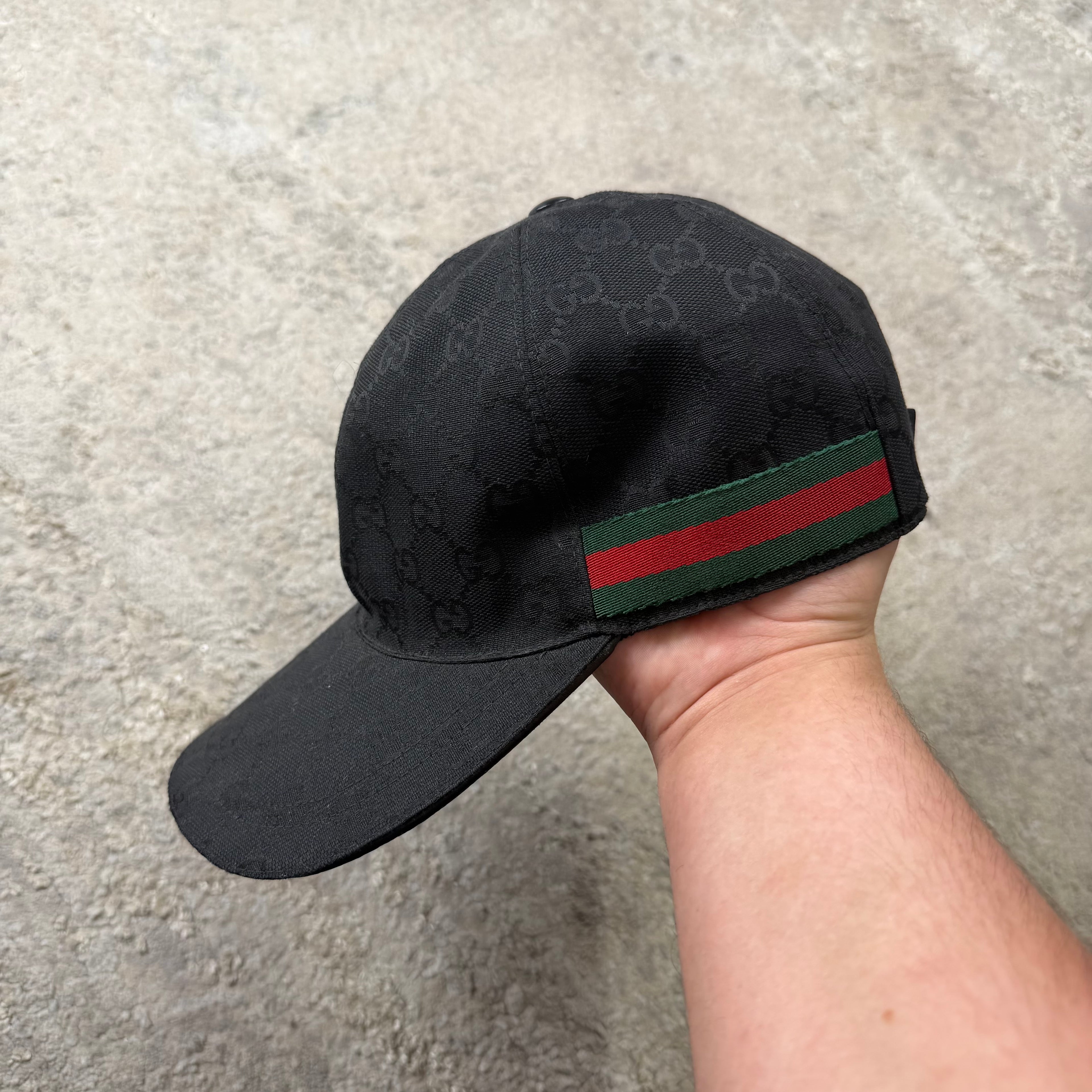 Gucci Black Canvas Cap - Medium (58cm)