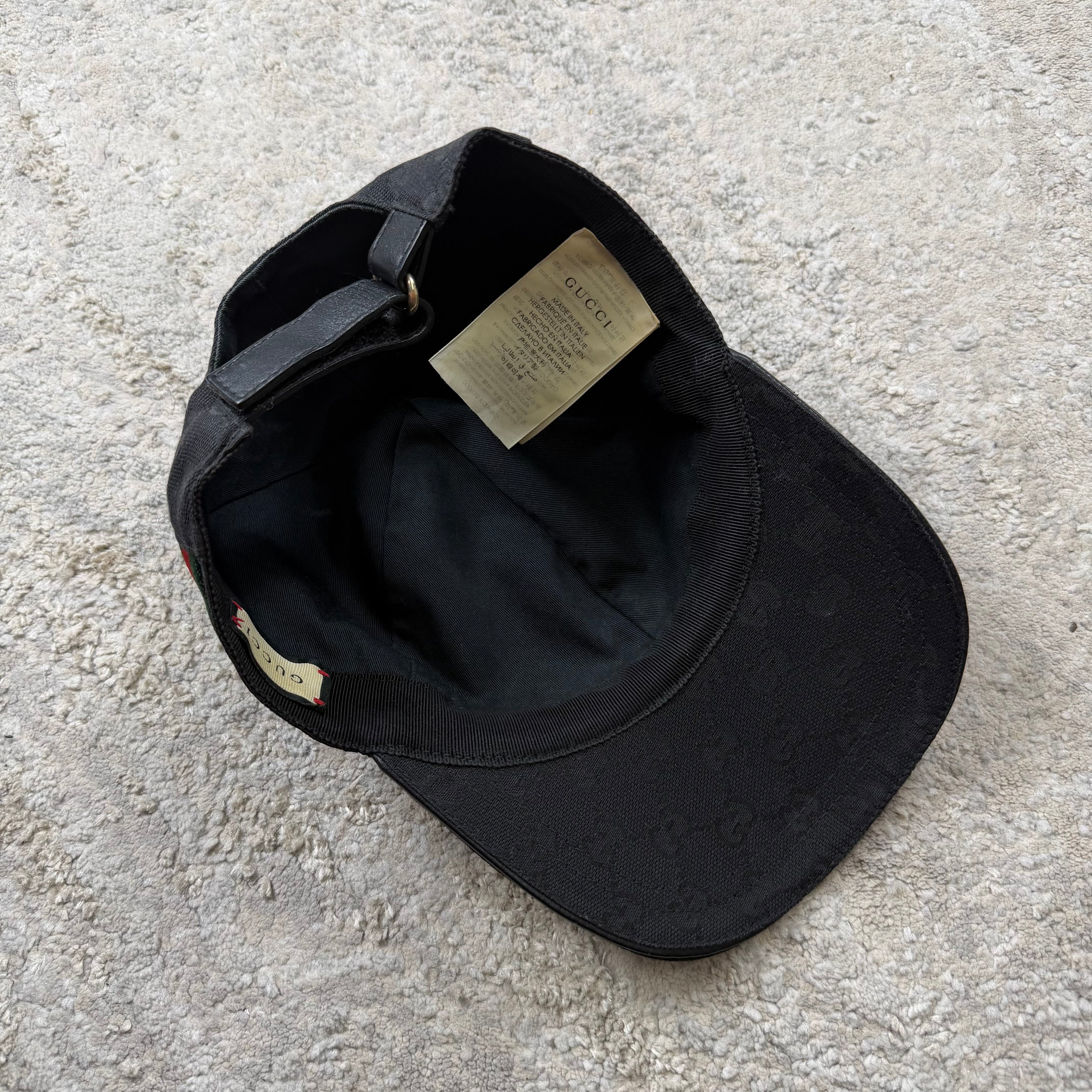 Gucci Black Canvas Cap - Medium (58cm)