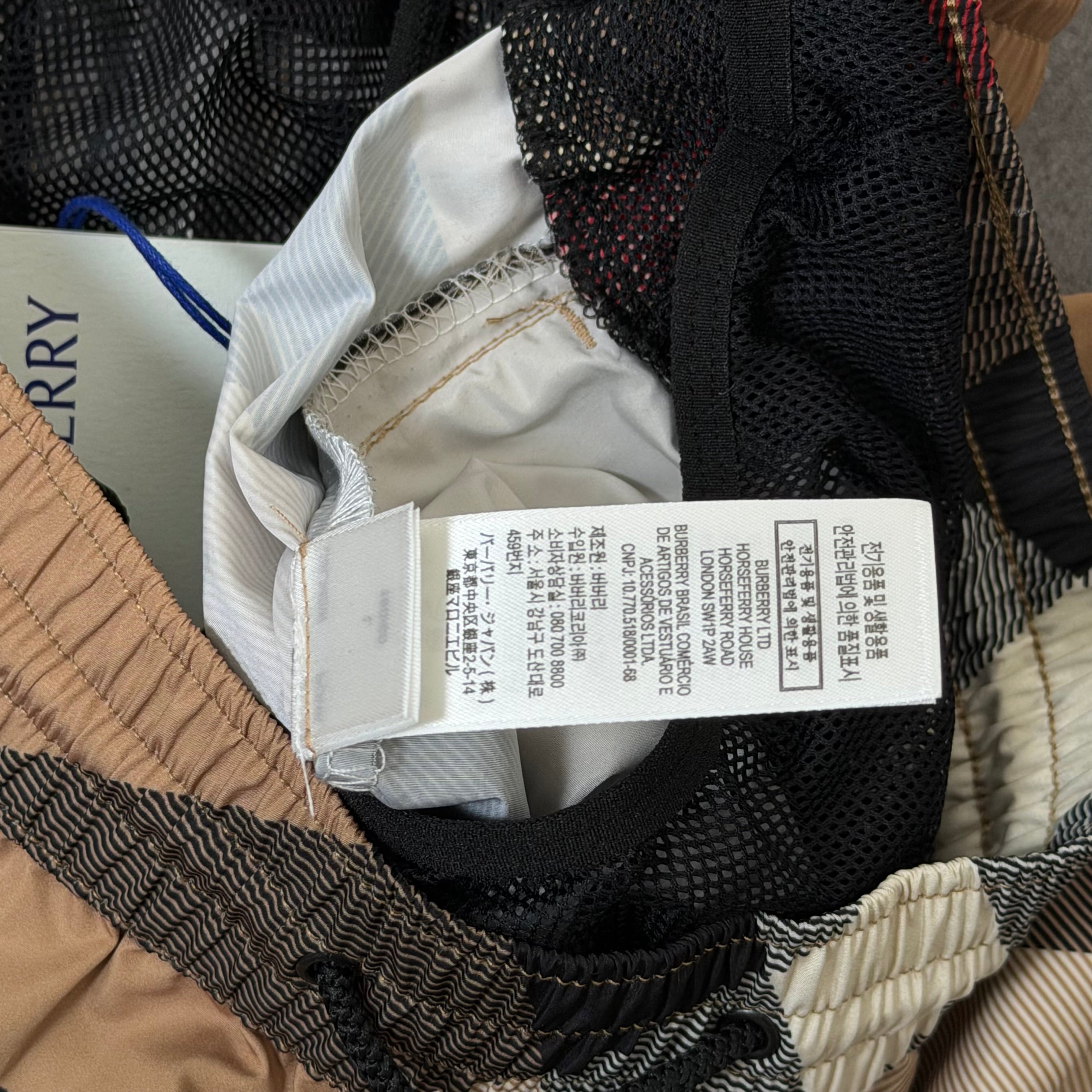 Burberry Biege Check Swimming Shorts - Large