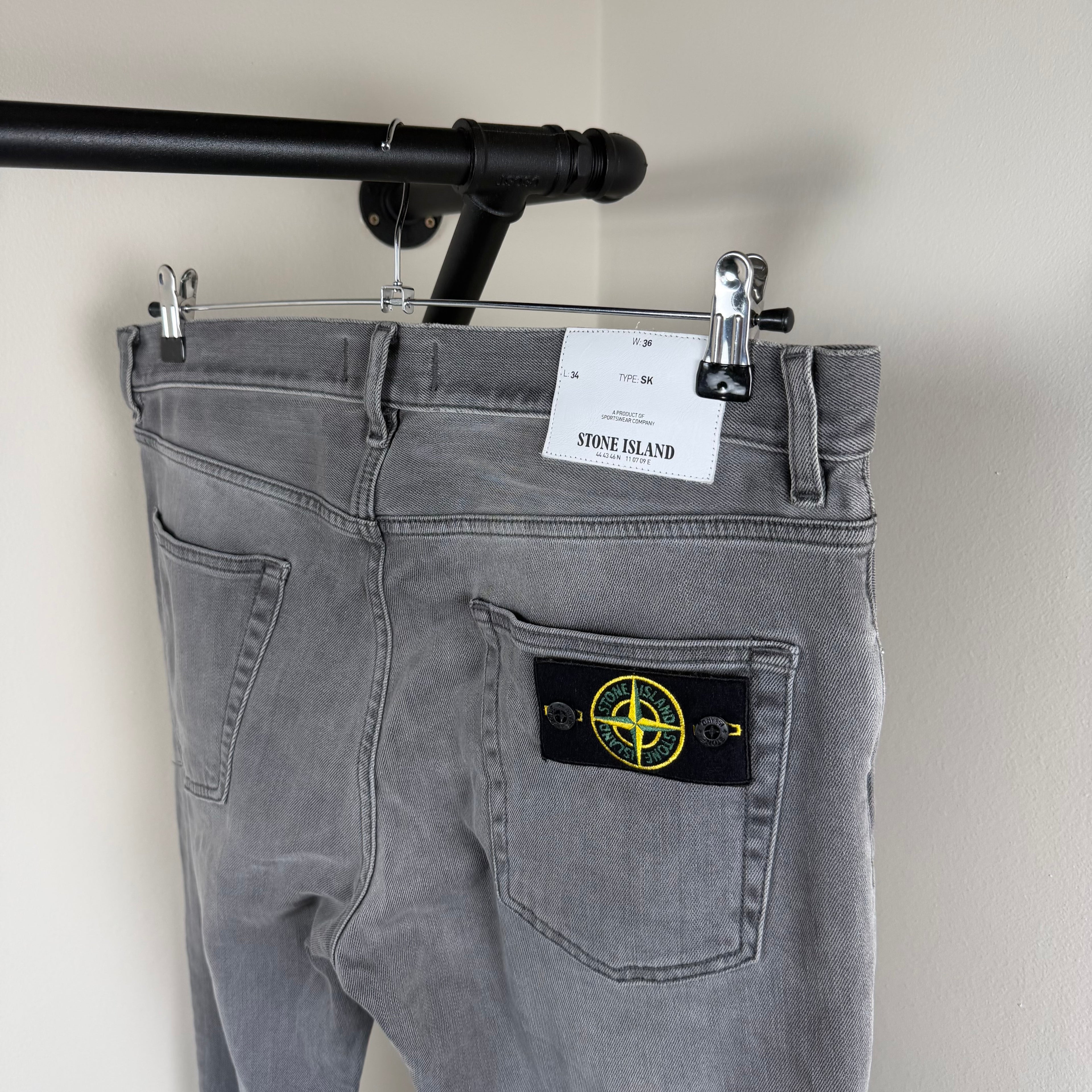 Stone Island Grey Denim Jeans - 36W Slim
