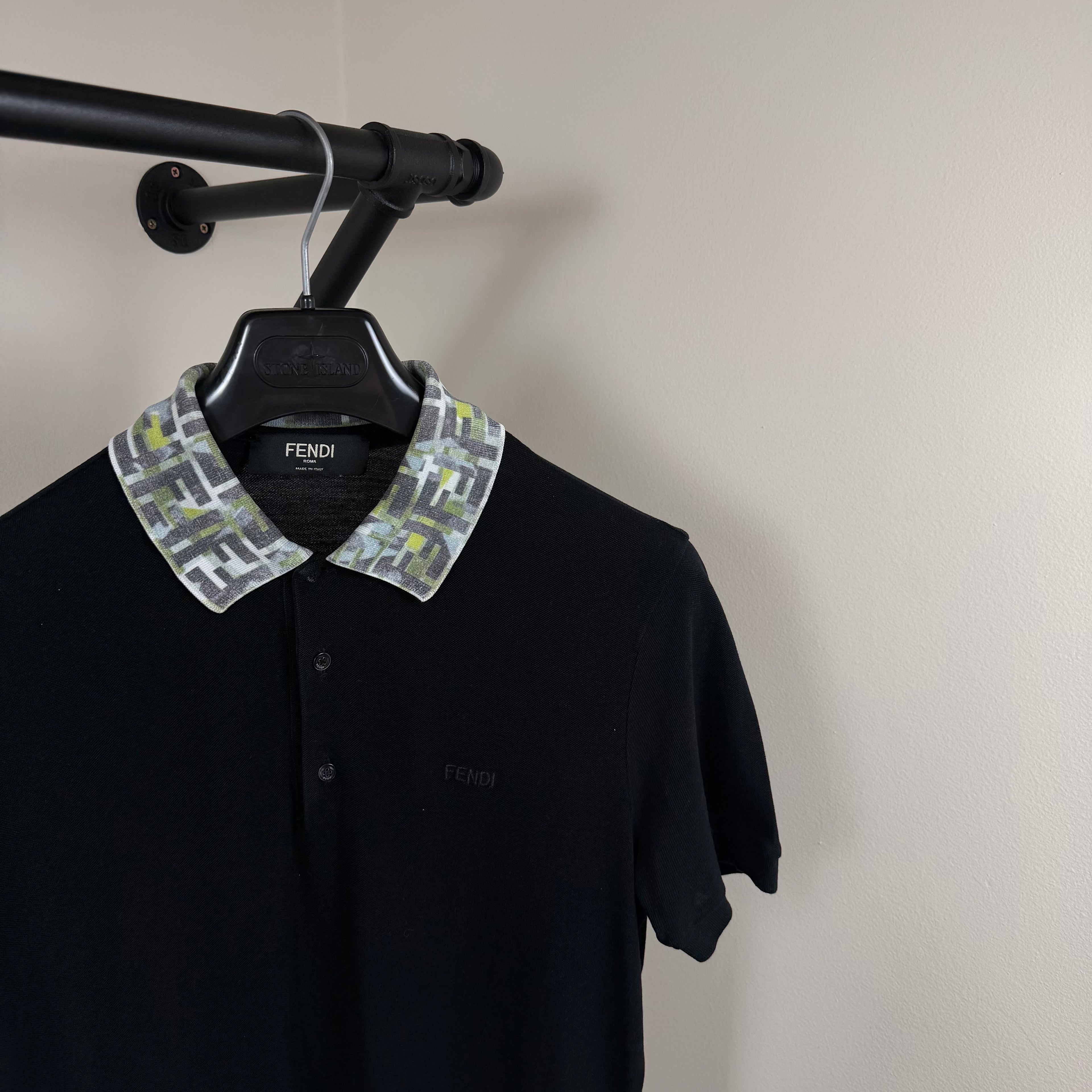 Fendi Camo Check Polo Shirt - Small 18’’