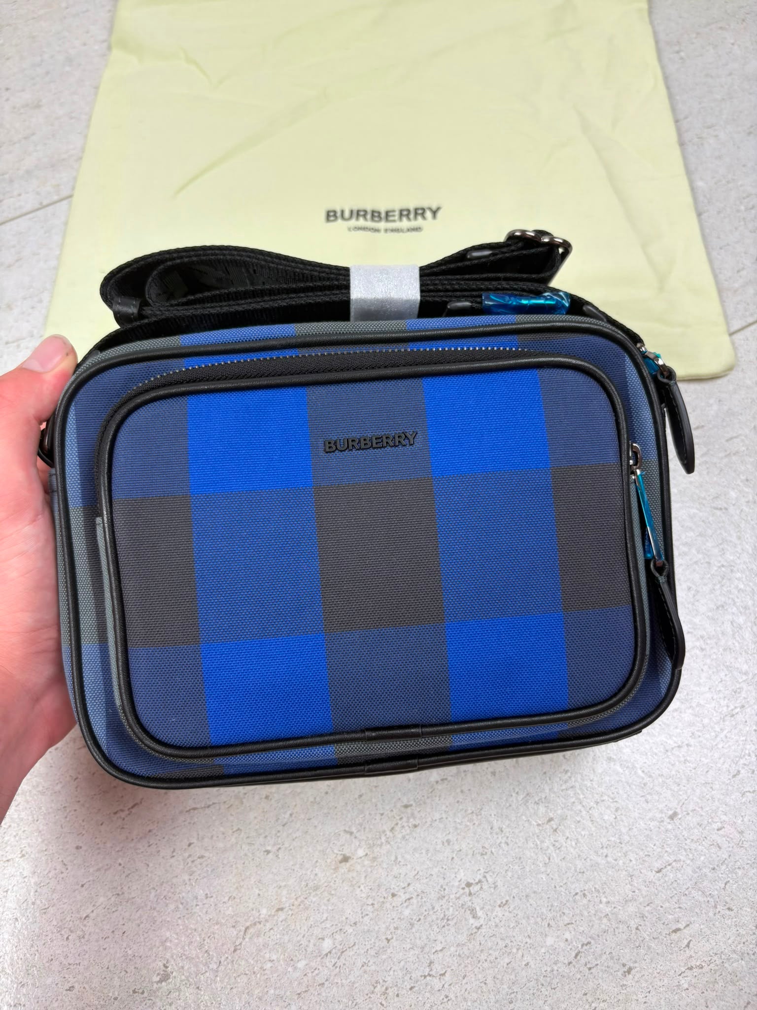 Burberry Check Bag Royal Blue - Brand New