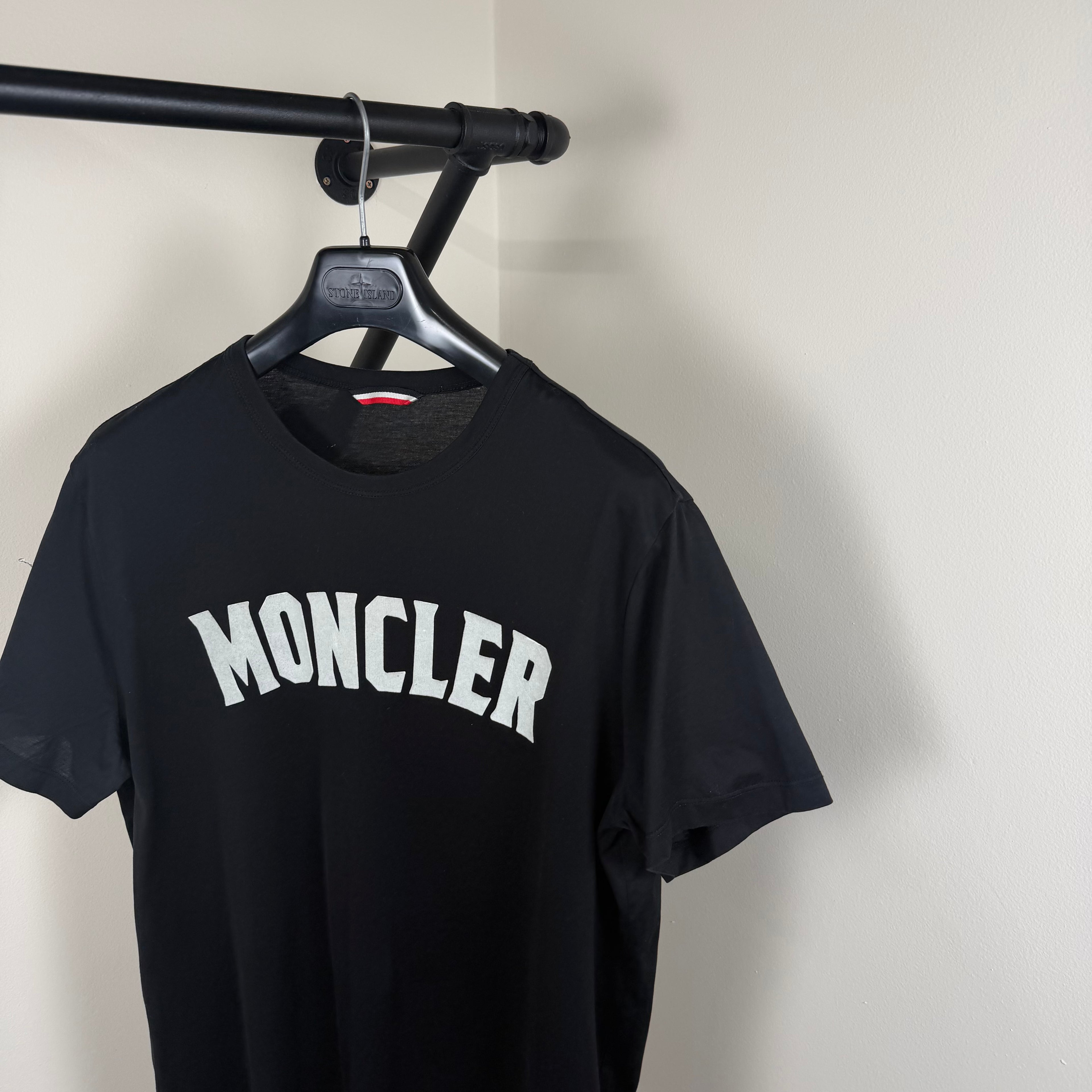 Moncler Black Graphic T-Shirt - Medium 21.5’’