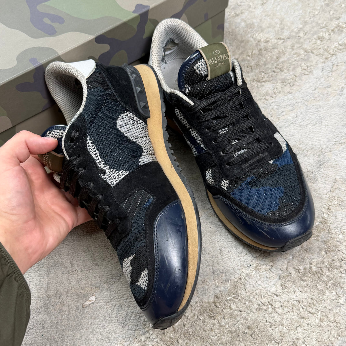 Valentino Garavani Mesh Blue Camo Trainer’s - Fit 7.5/8UK