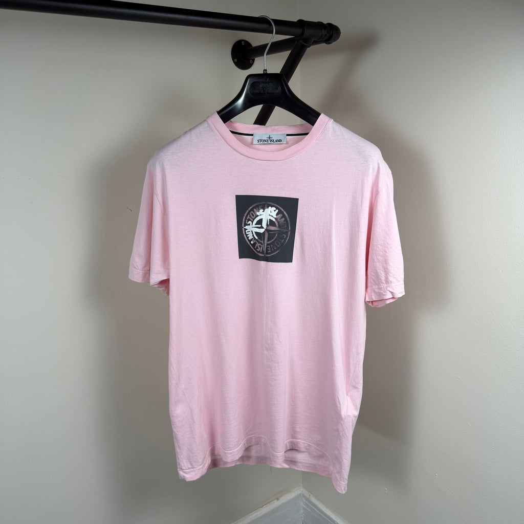 Stone Island Pink Graphic T-Shirt - Medium 19.5’’