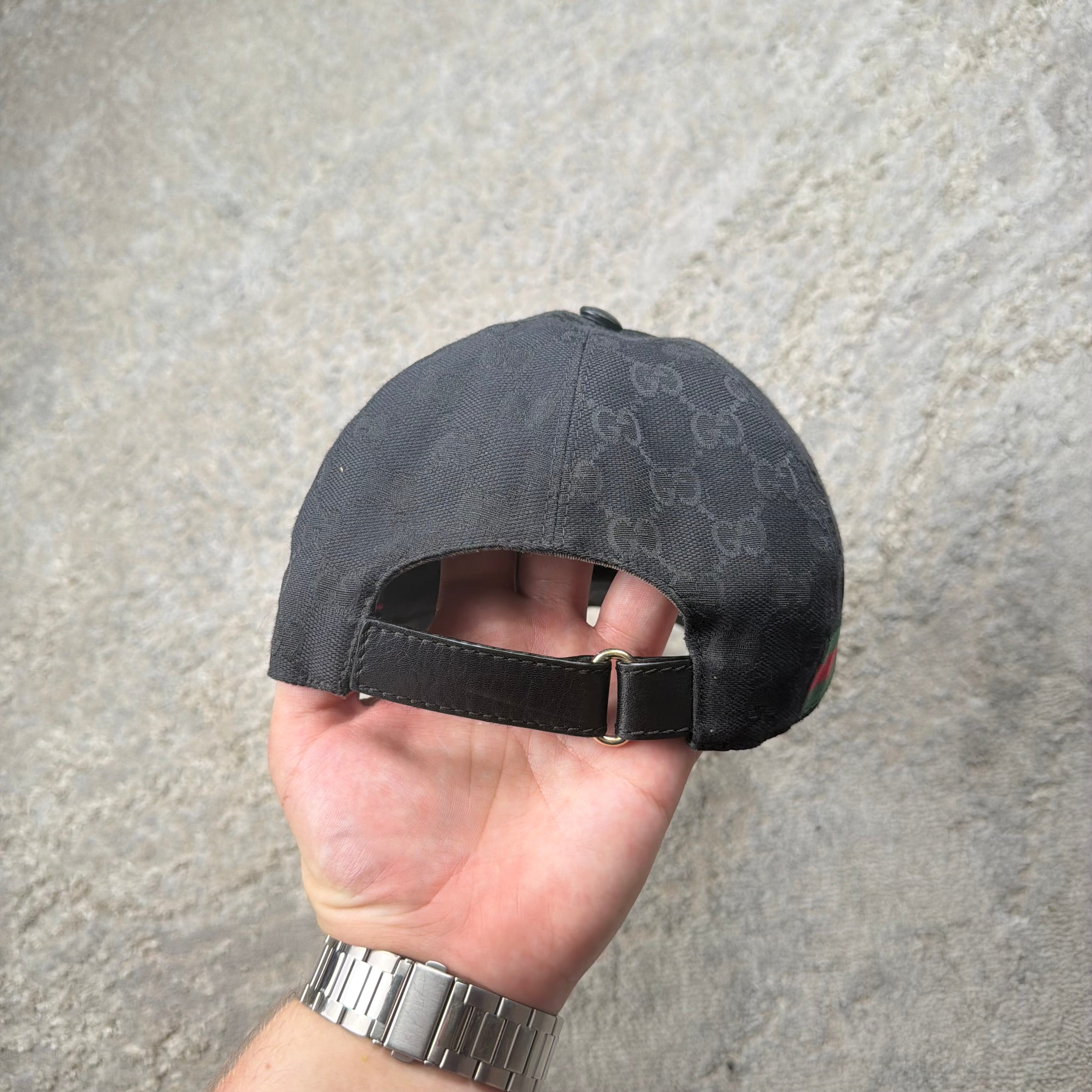 Gucci Black Monogram GG Baseball Cap - Small (57cm)