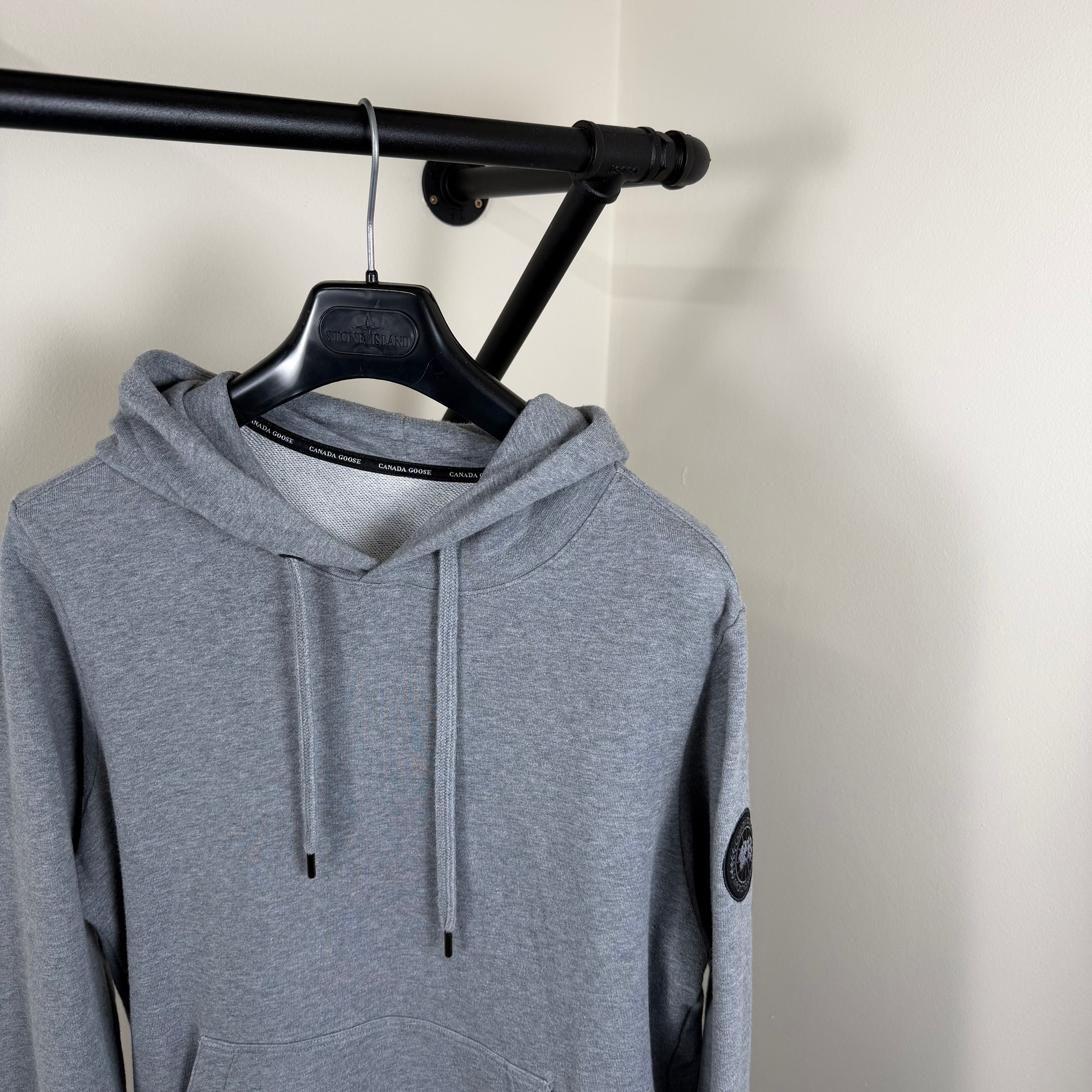 Canada Goose Grey Black Label Hoodie - Medium 21.5’’