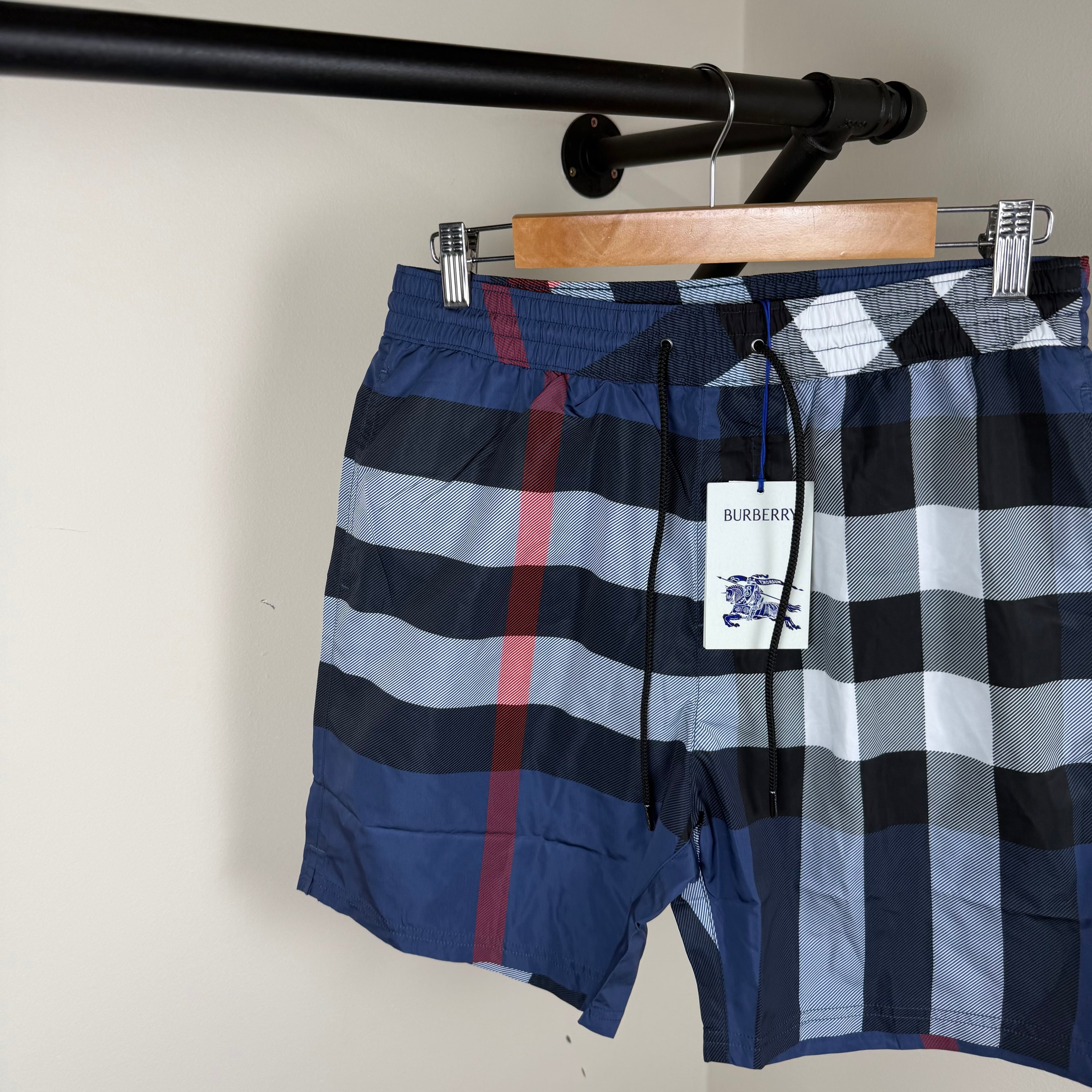 Burberry Blue Check Swimming Shorts - Medium