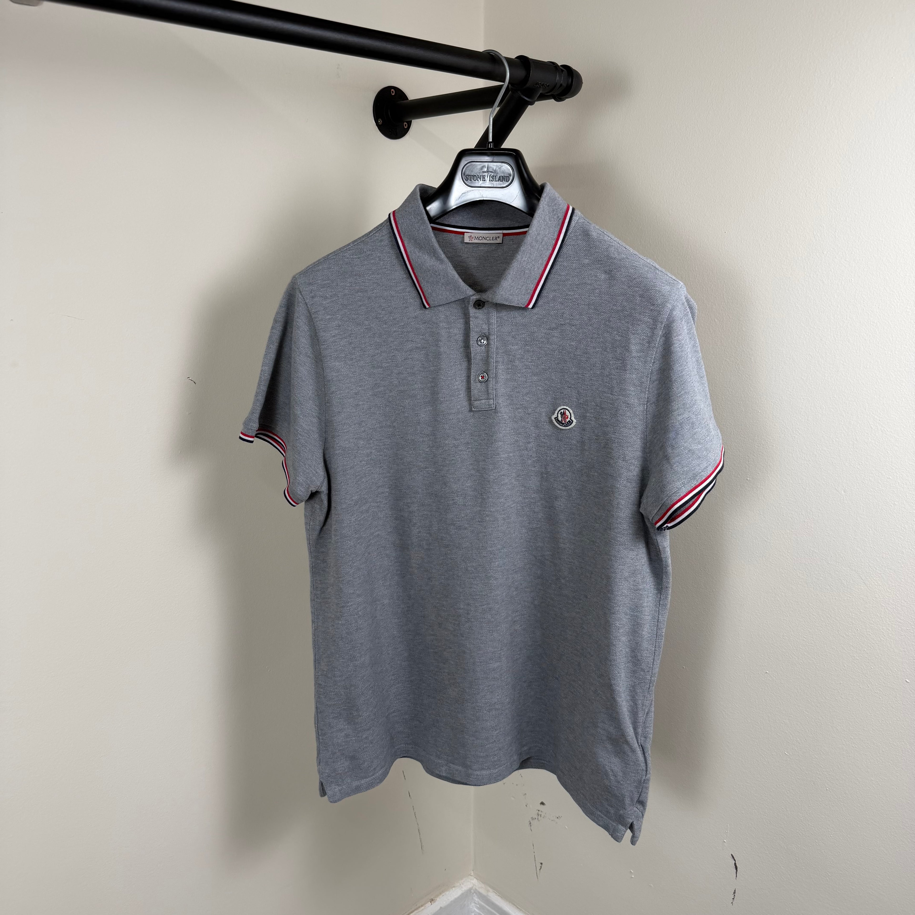 Moncler Grey Polo Shirt - Large 21’’