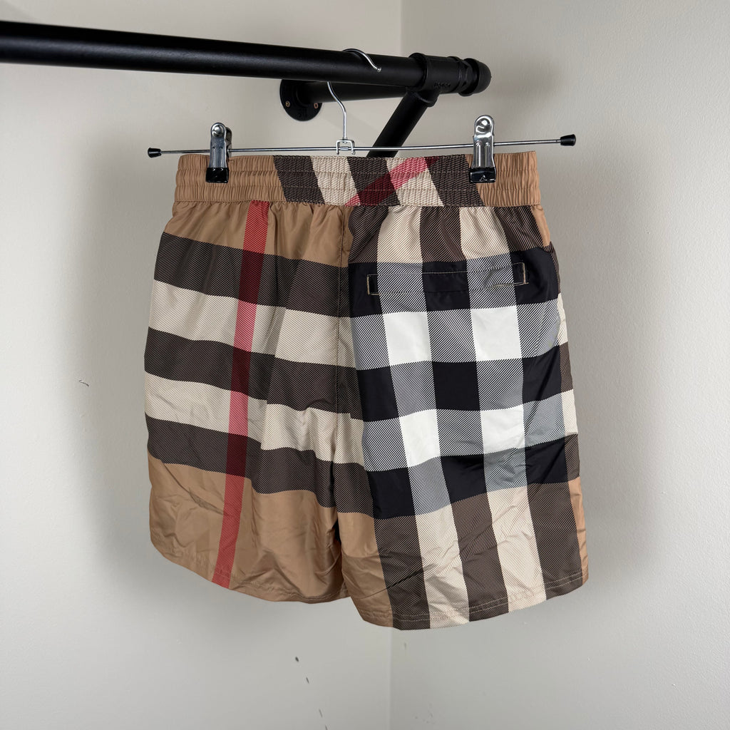 Burberry Biege Check Swimming Shorts - Small
