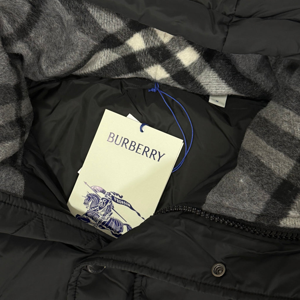 Burberry Halsby Black Check Puffer Jacket - Medium 24’’