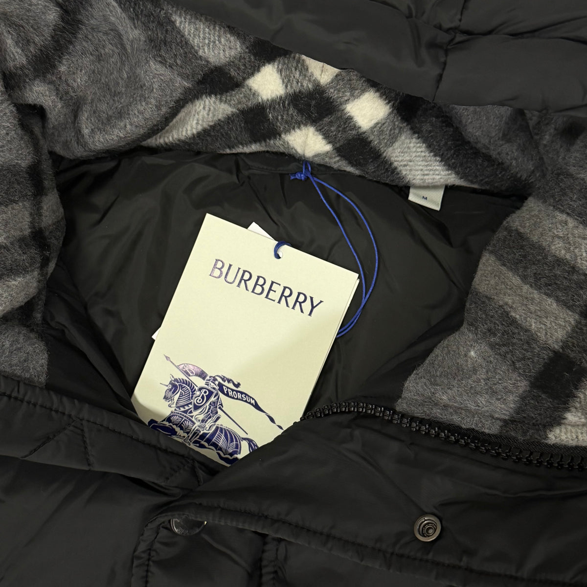 Burberry Halsby Black Check Puffer Jacket - Medium 24’’
