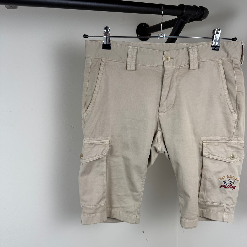 Paul & Shark Biege Cargo Shorts - Small