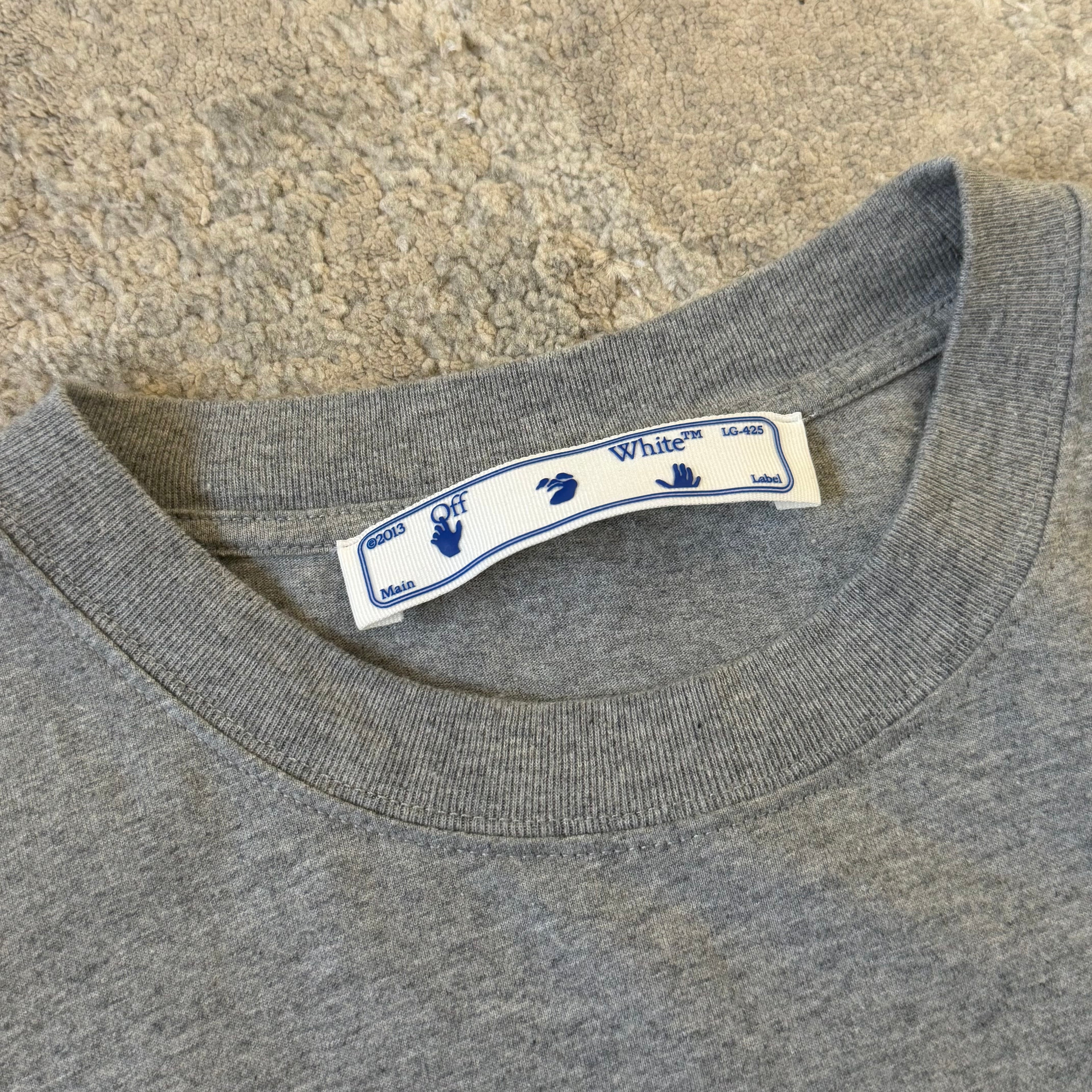 Off White Grey Cross T-Shirt - Small 19’’