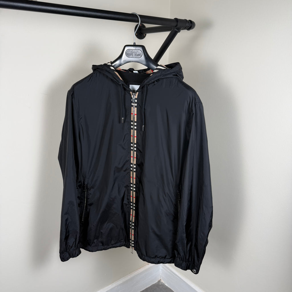 Burberry Black Check Windbreaker - Medium 23.5’’