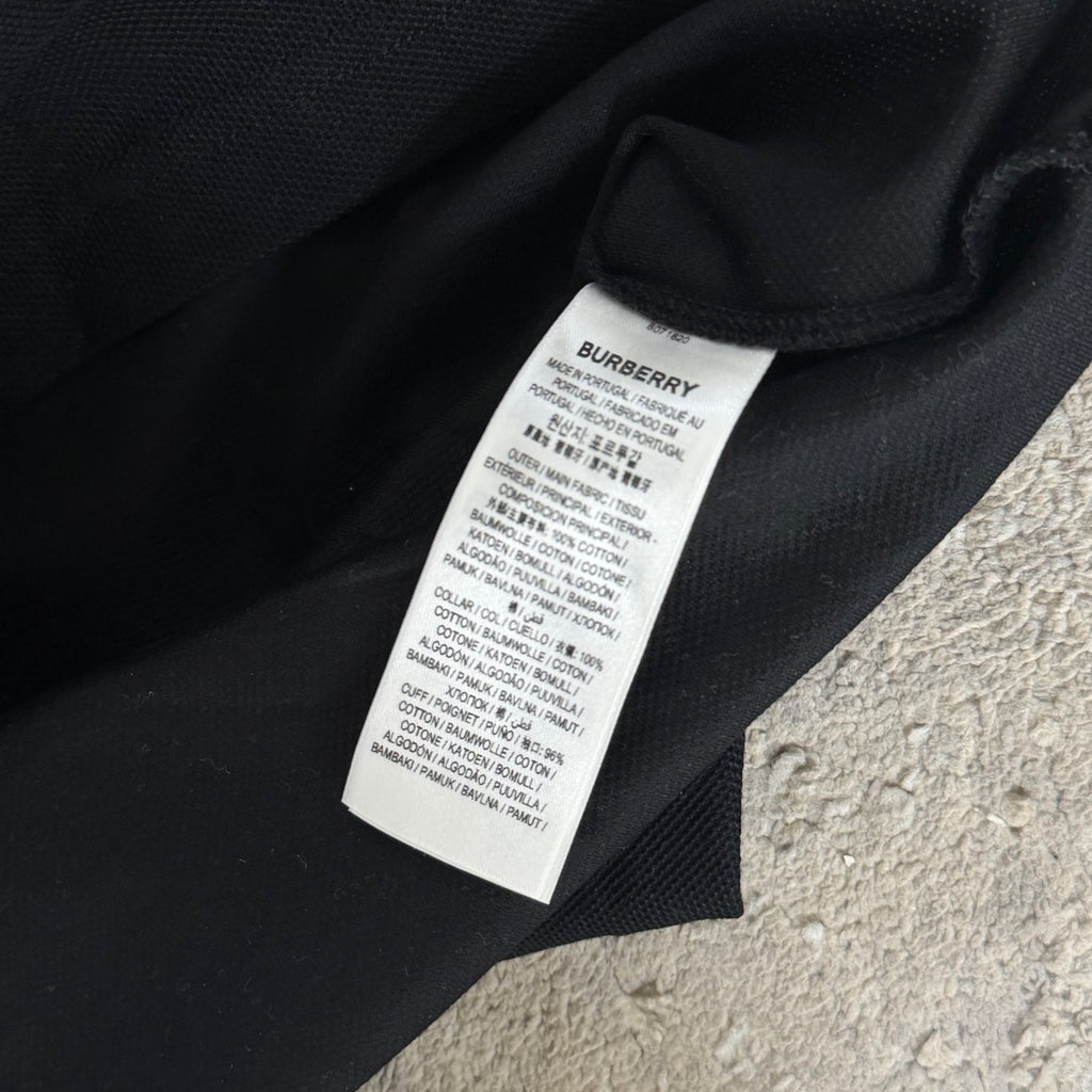 Burberry Check Collor Polo Shirt Black - Medium 20’’