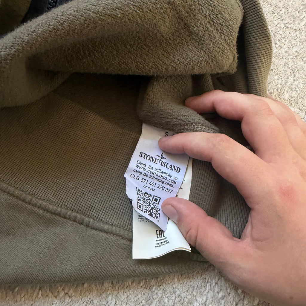 Stone Island Green Zip Up Hoodie - Small 20’’