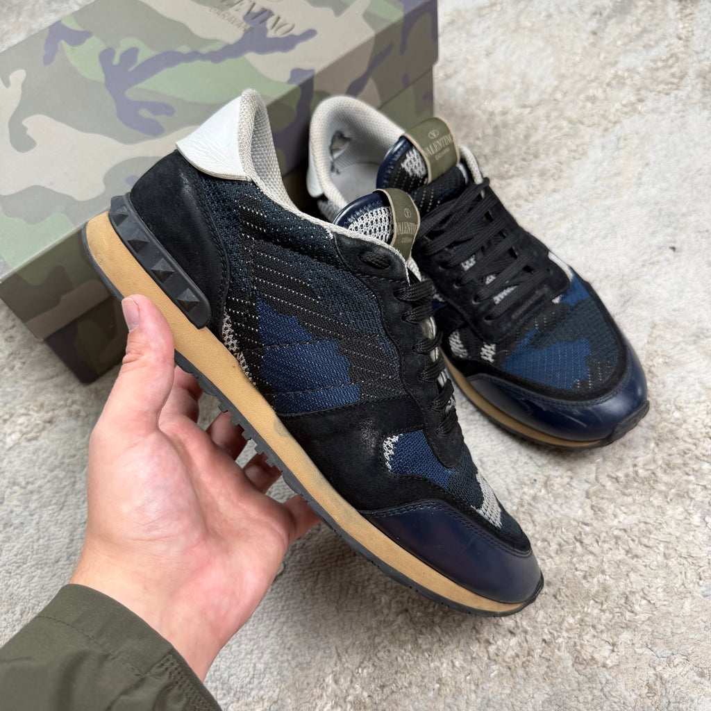 Valentino Garavani Mesh Blue Camo Trainer’s - Fit 7.5/8UK