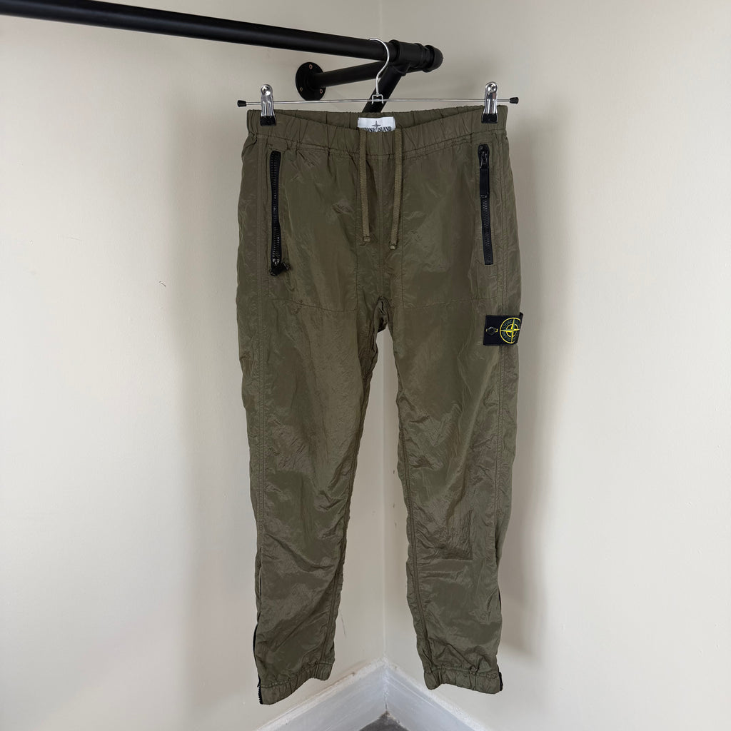 Stone Island Khaki Nylon Cargo Pants - Small
