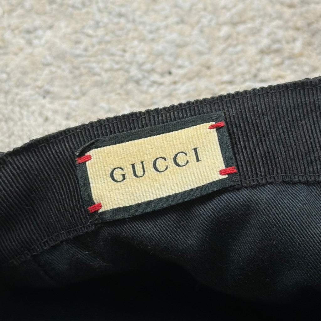 Gucci Black Canvas Cap - Medium (58cm)