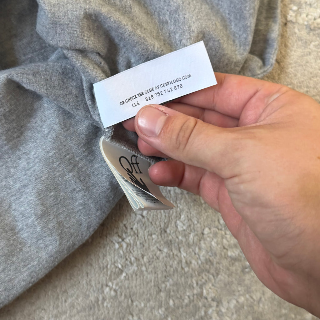 Off White Grey Cross T-Shirt - Small 19’’