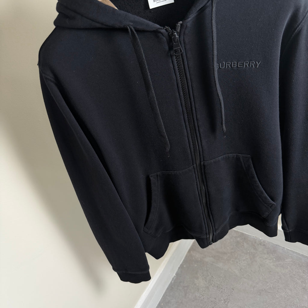 Burberry Zip Up Check Hood Hoodie - Medium 21’’