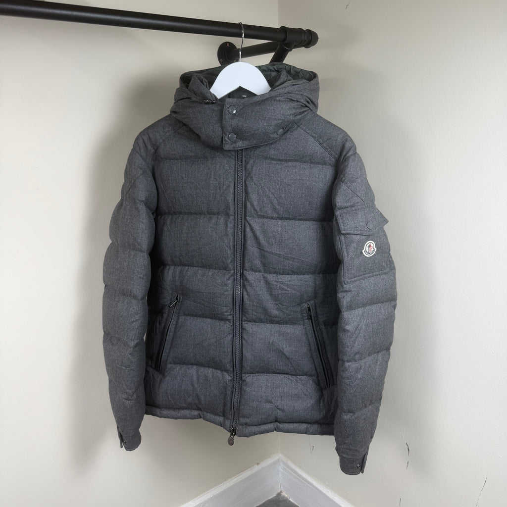 Moncler Montgenevre Grey Wool Puffer Jacket - 4 (Large 23.5’’)